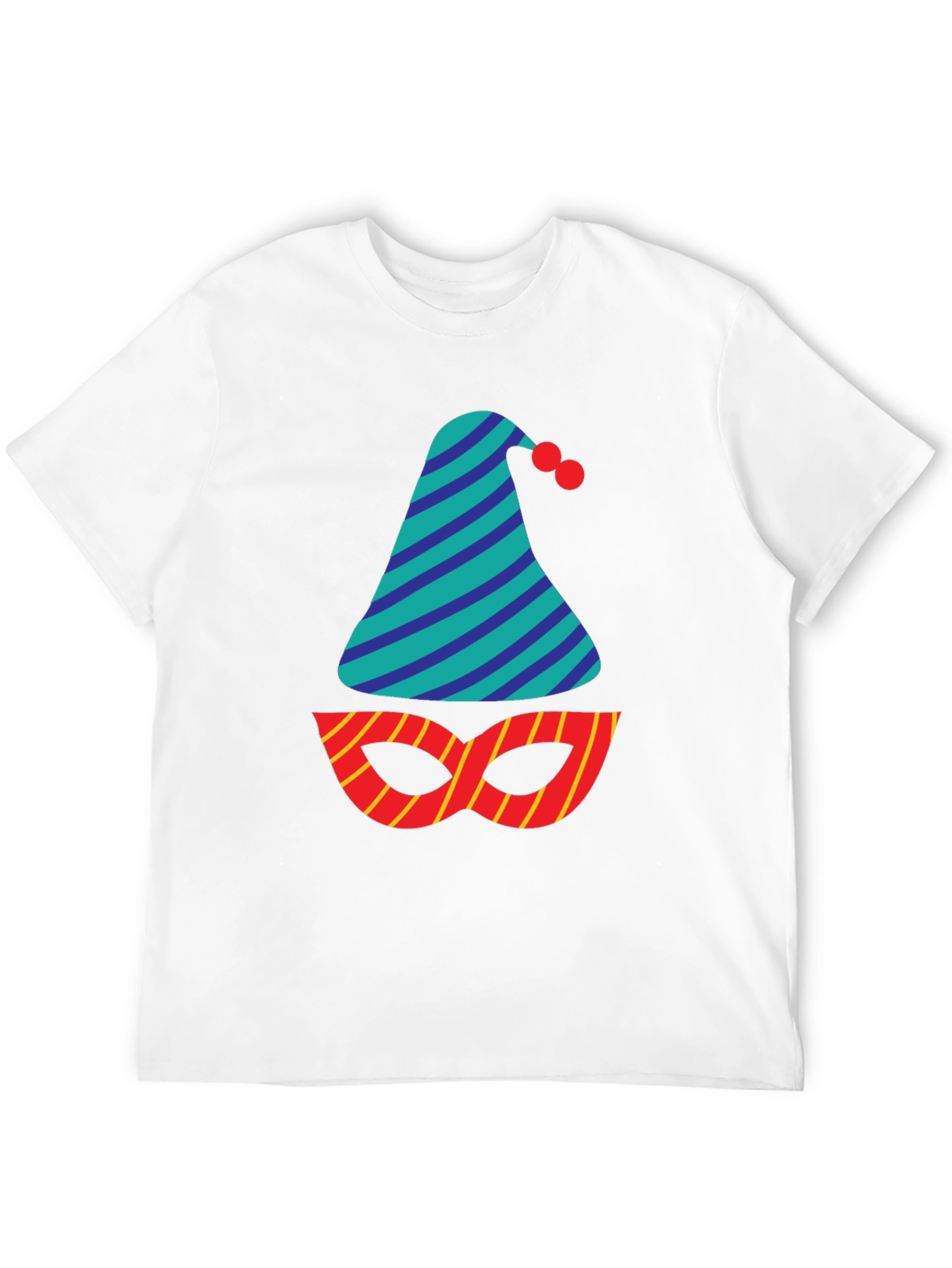 Party Time T-Shirt - Festive Hat & Mask Design