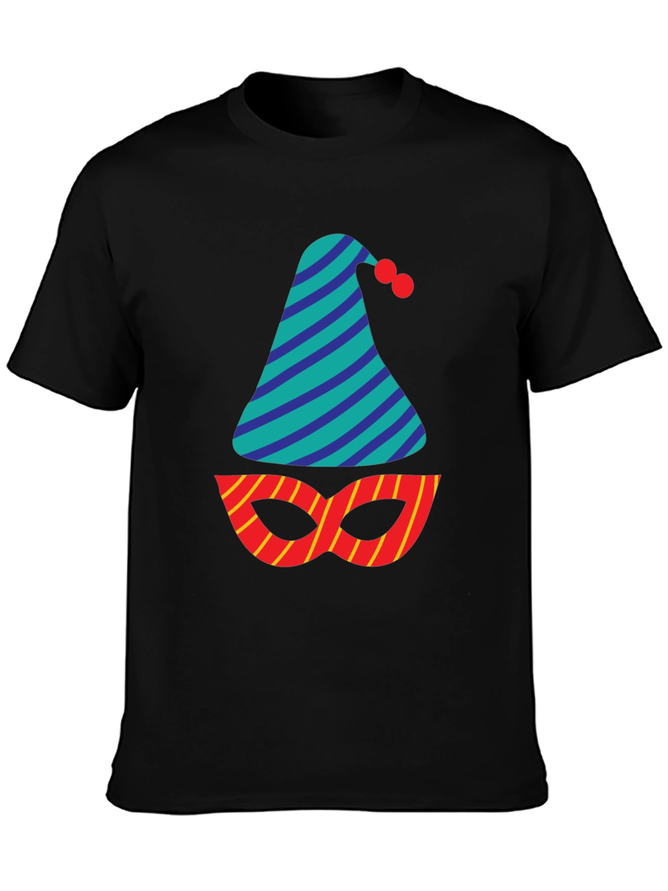 Party Time T-Shirt - Festive Hat & Mask Design