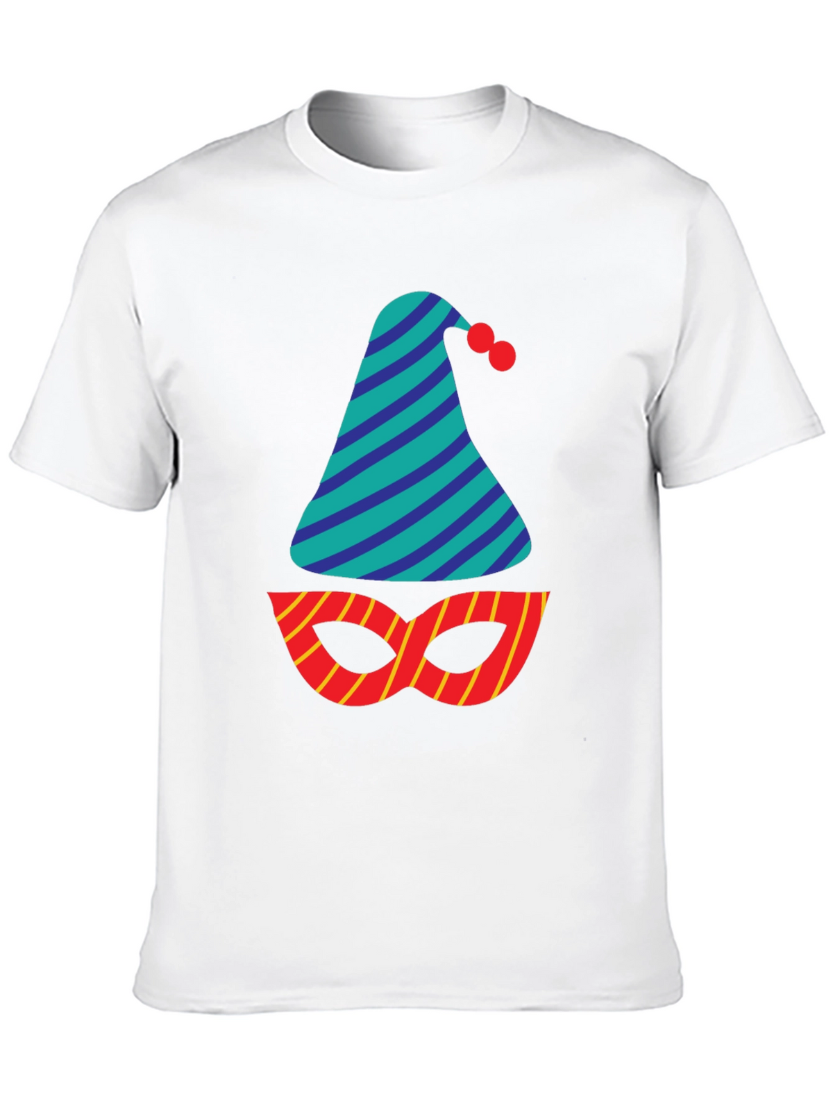 Party Time T-Shirt - Festive Hat & Mask Design