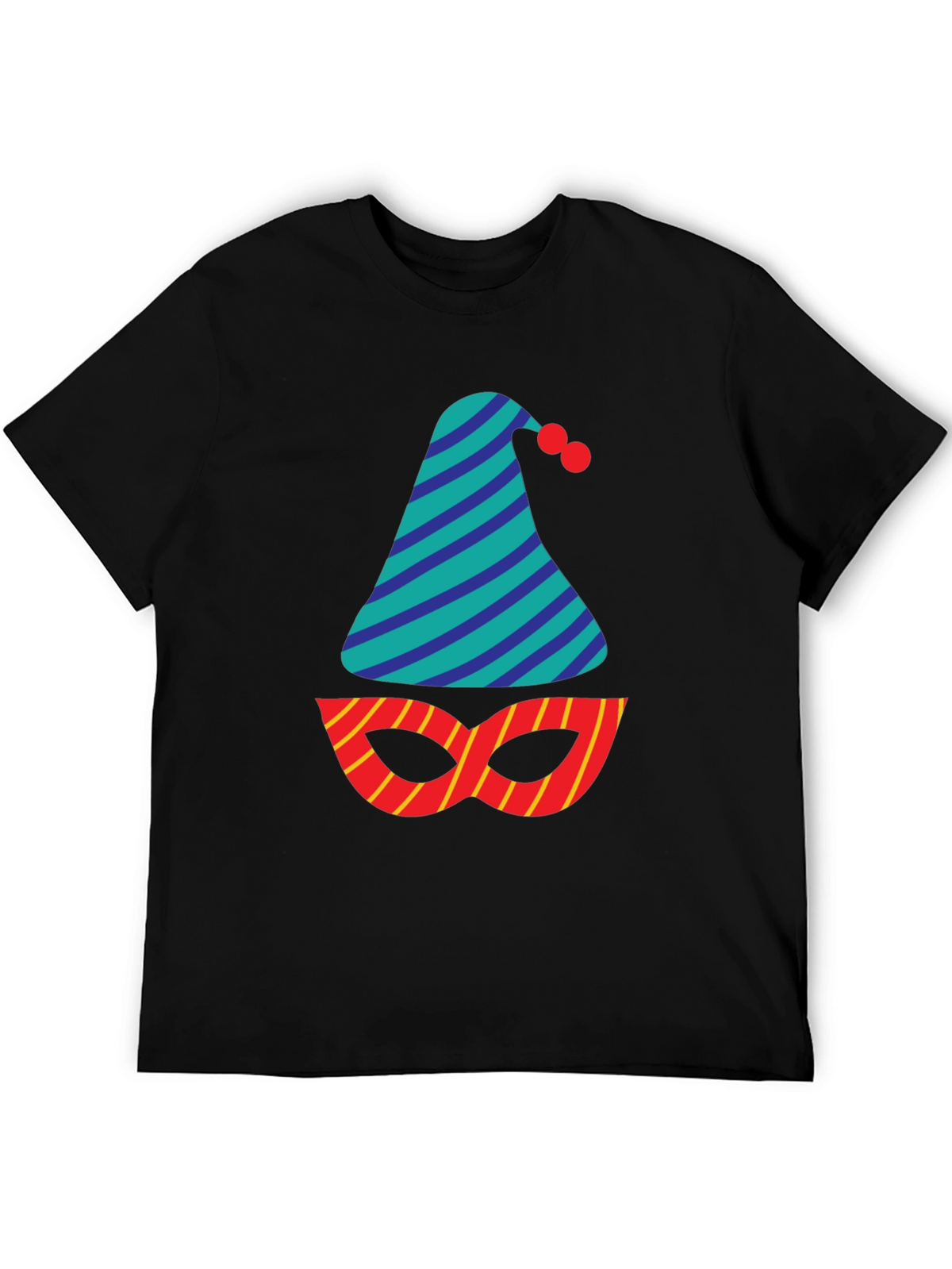 Party Time T-Shirt - Festive Hat & Mask Design