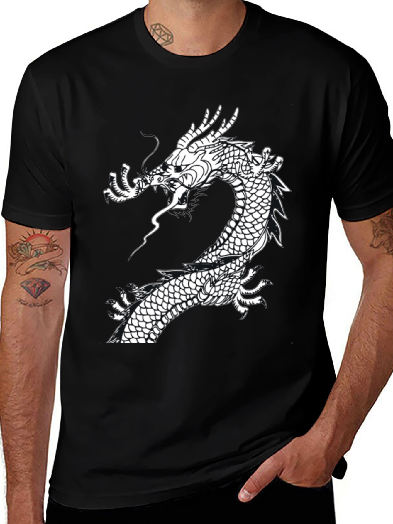 Dragon Graphic T-Shirt - Stylish Black Tee