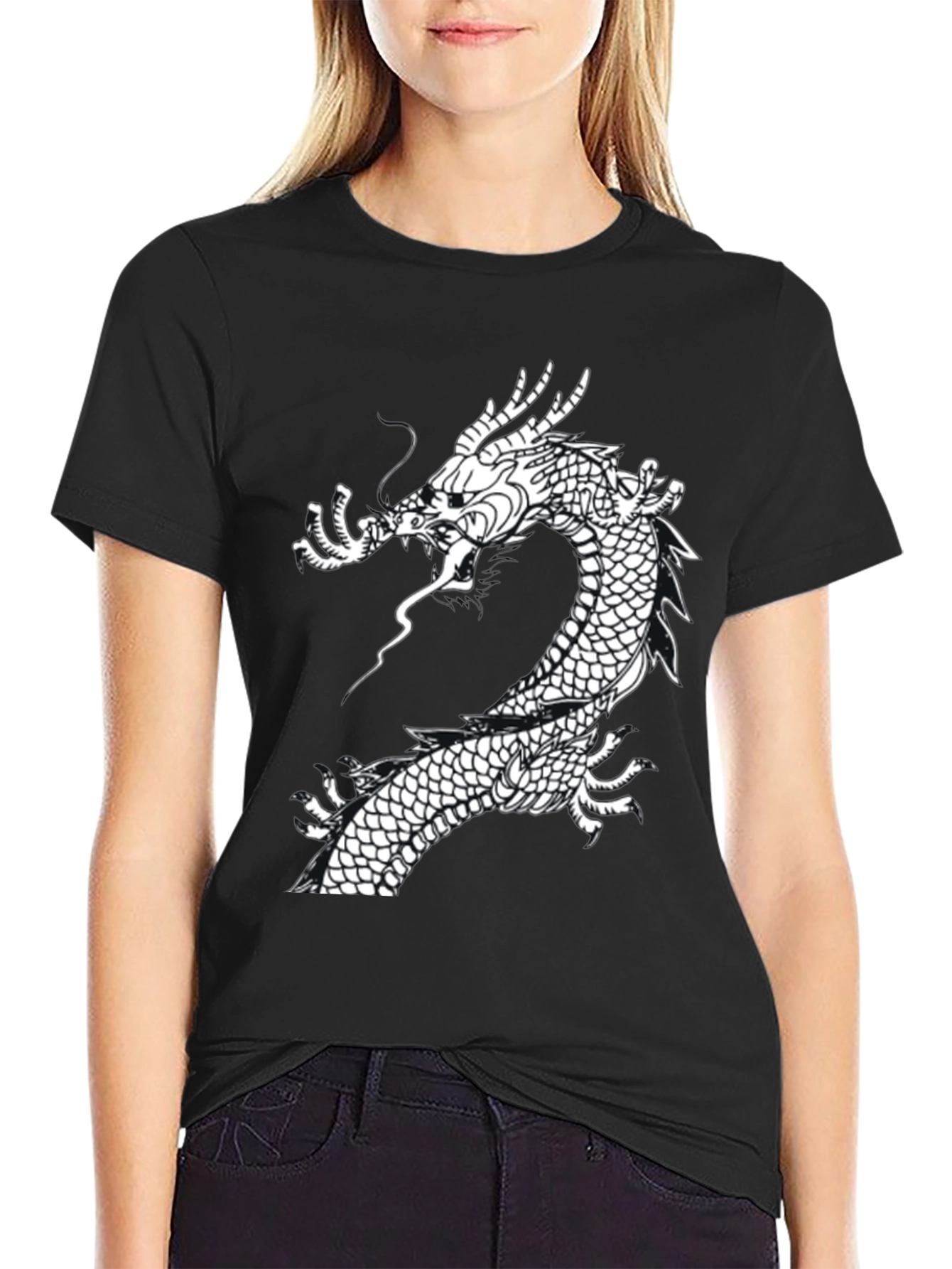 Dragon Graphic T-Shirt - Stylish Black Tee