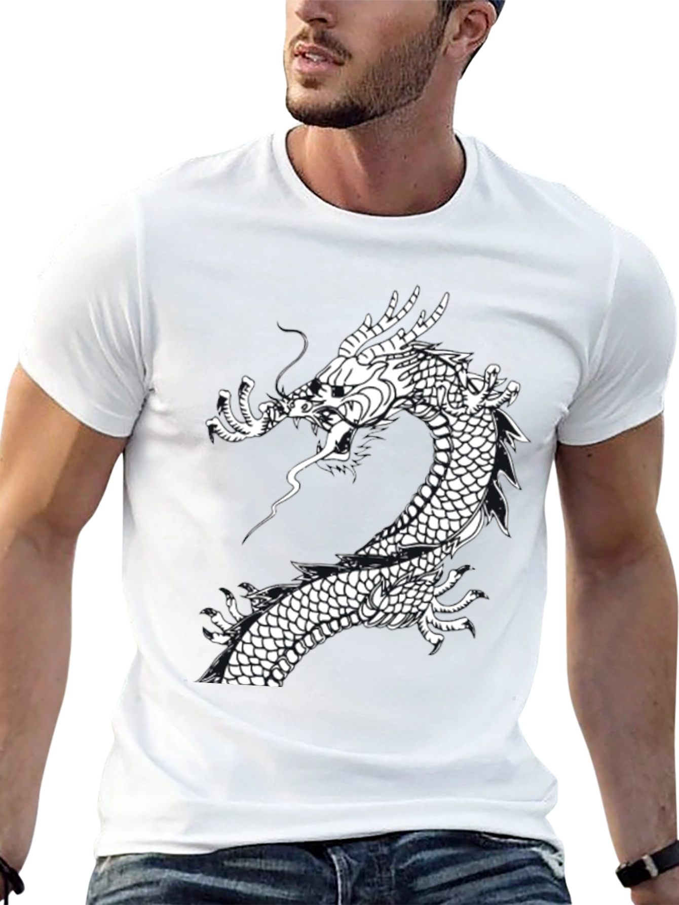 Dragon Graphic T-Shirt - Stylish Black Tee