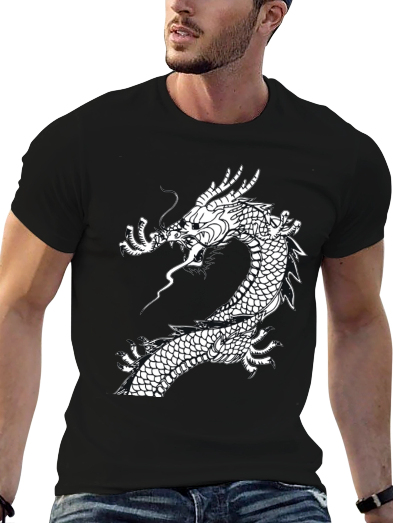 Dragon Graphic T-Shirt - Stylish Black Tee