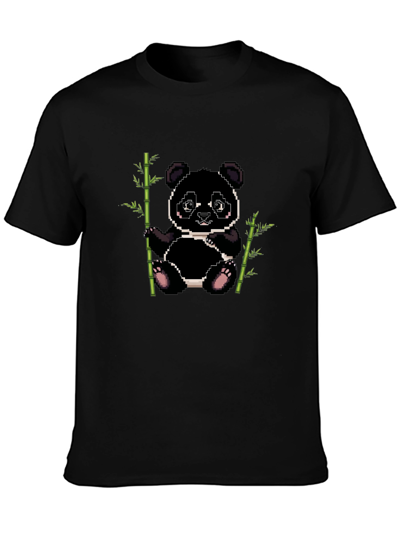 Pixel Panda Bamboo T-Shirt - Black