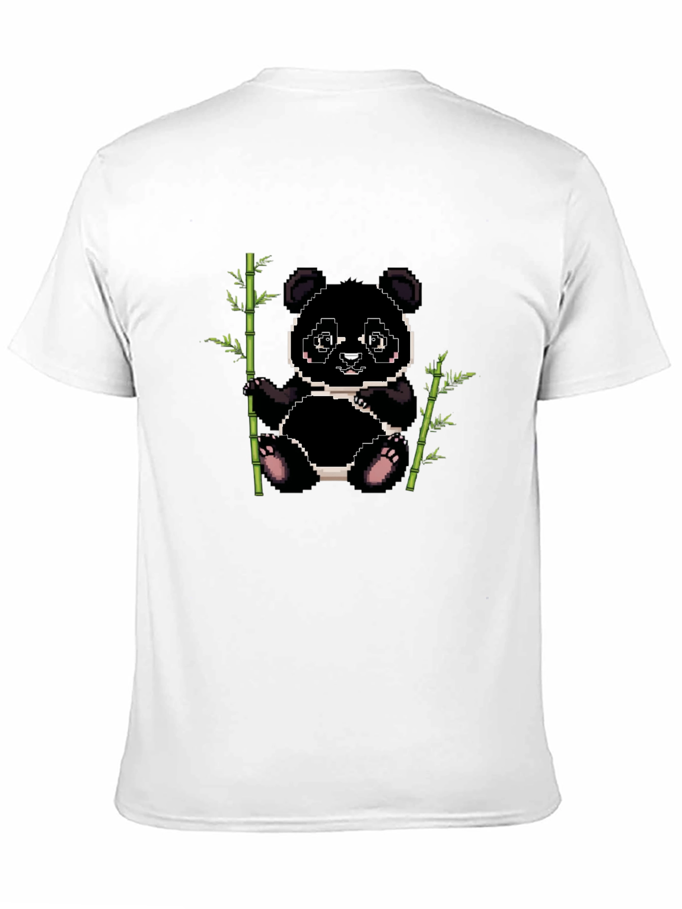 Pixel Panda Bamboo T-Shirt - Black