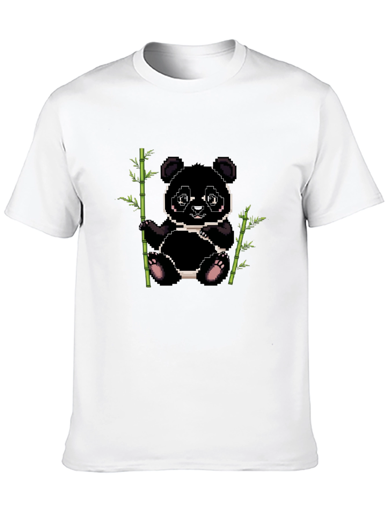 Pixel Panda Bamboo T-Shirt - Black