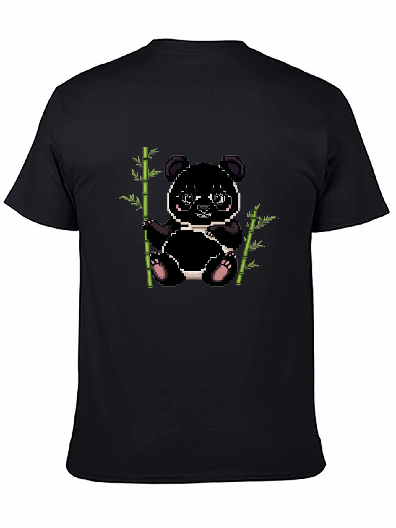Pixel Panda Bamboo T-Shirt - Black