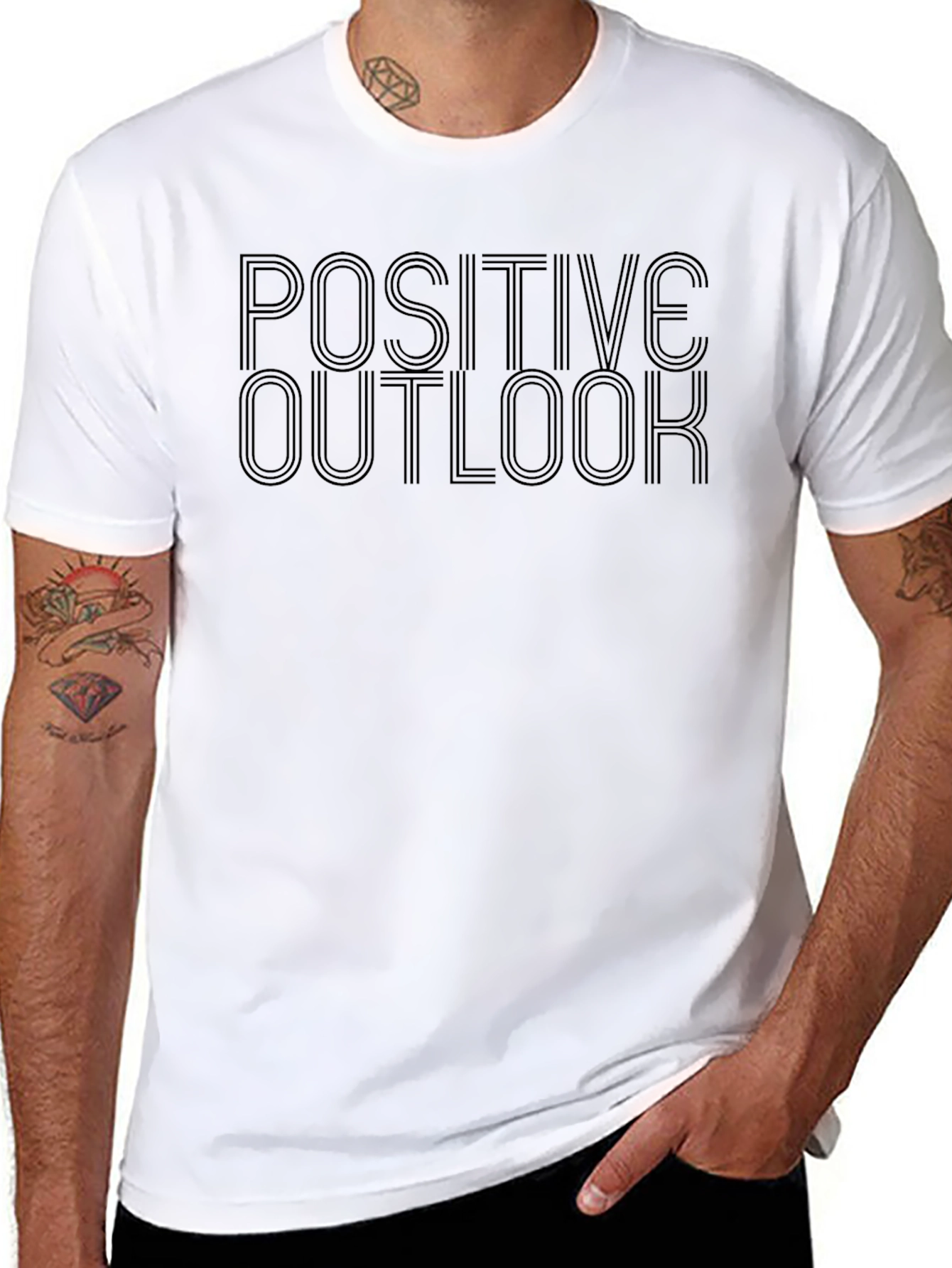 Positive Outlook Graphic Tee - Mens Black T-Shirt