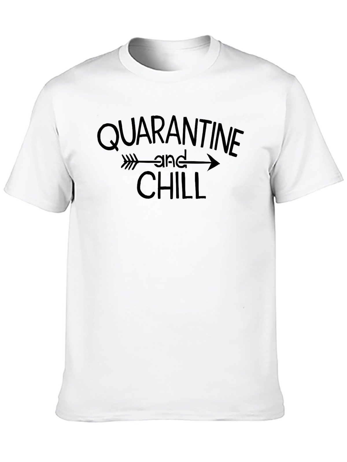 Quarantine and Chill Graphic Tee - Trendy Black T-Shirt