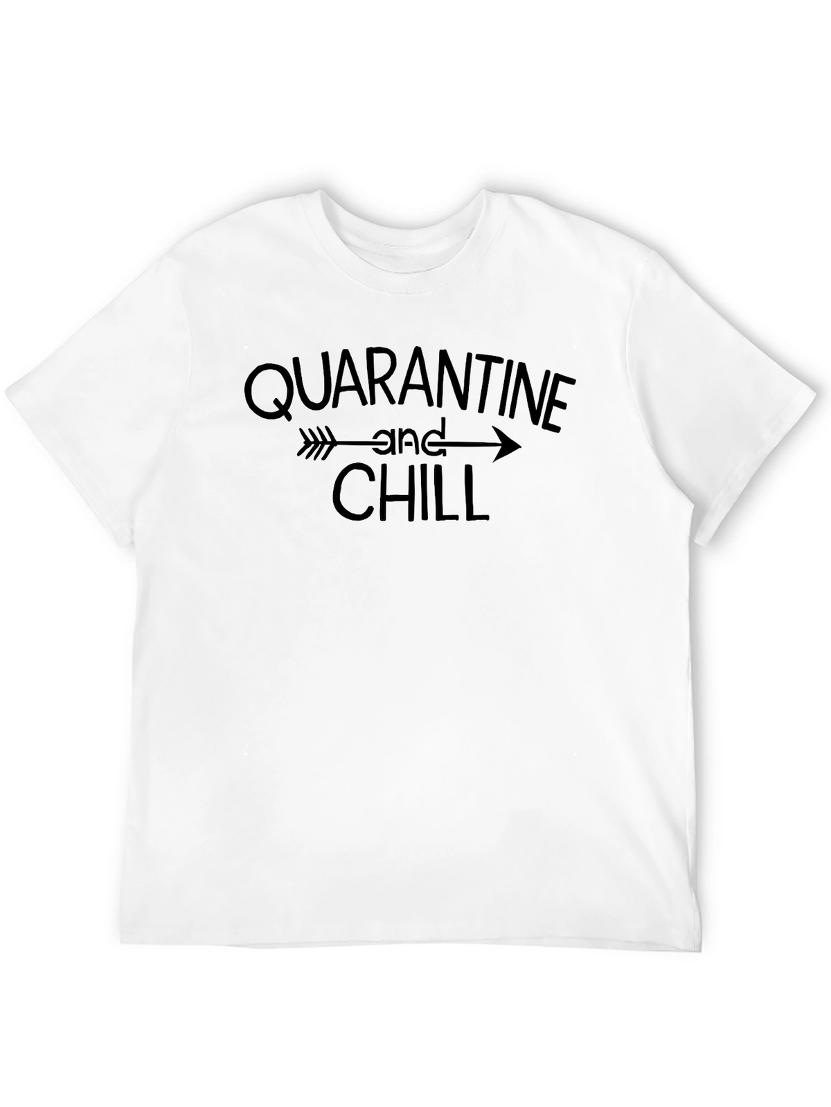 Quarantine and Chill Graphic Tee - Trendy Black T-Shirt