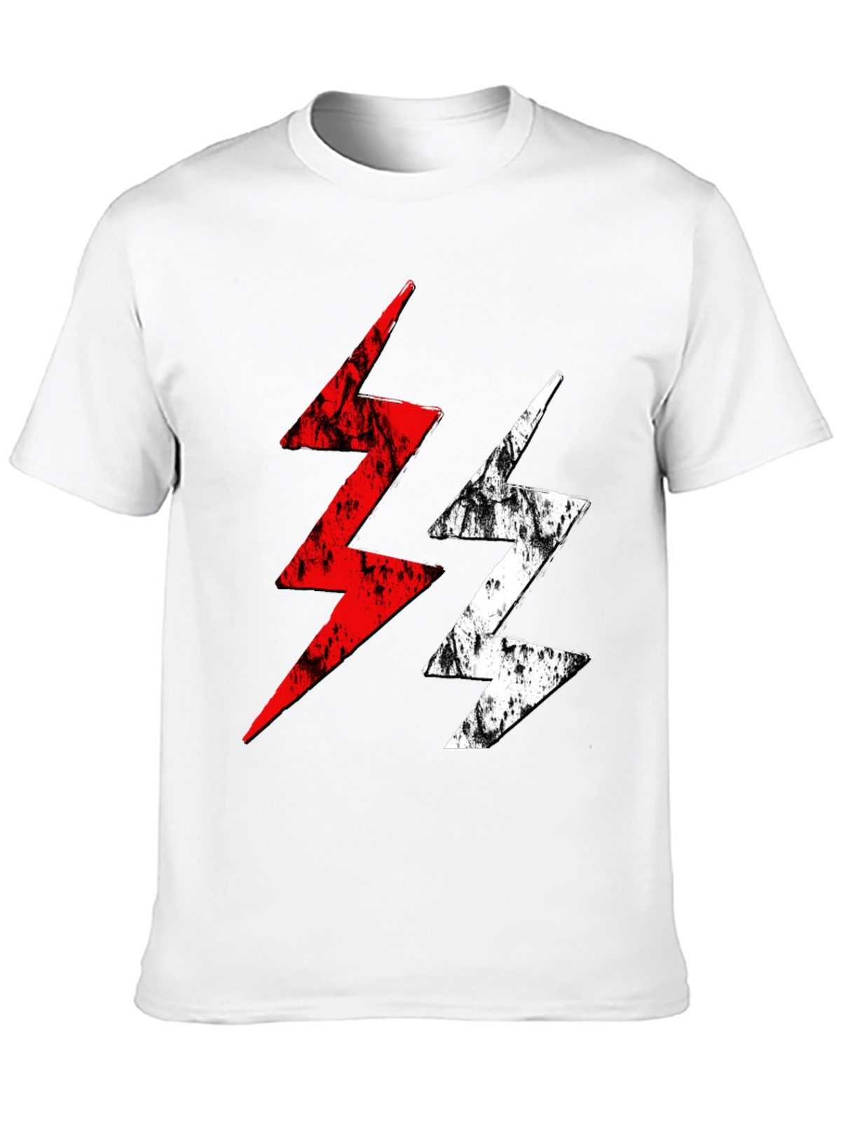 Lightning Bolt Graphic Tee - Red and White