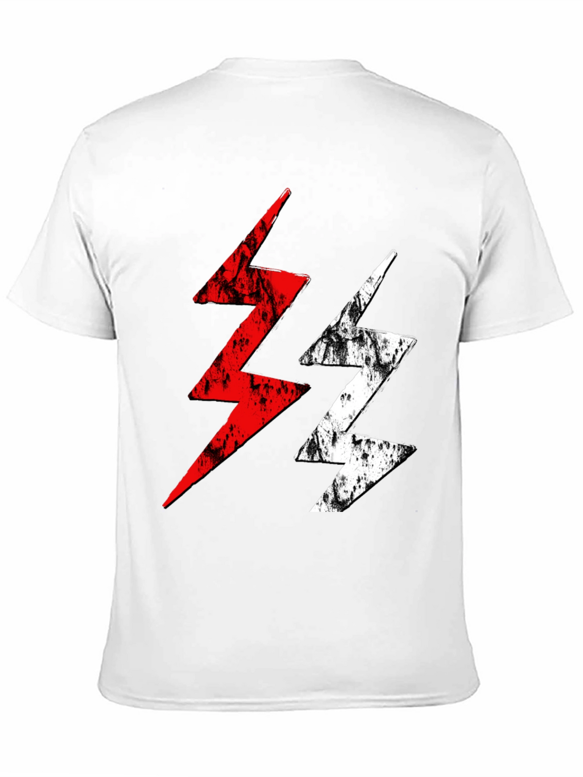 Lightning Bolt Graphic Tee - Red and White