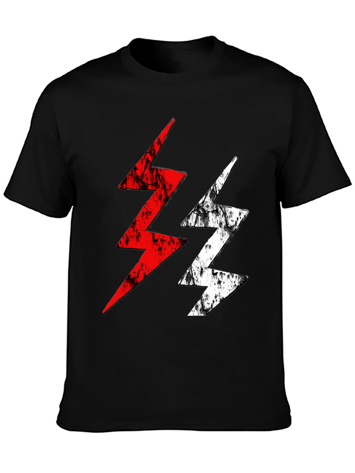 Lightning Bolt Graphic Tee - Red and White