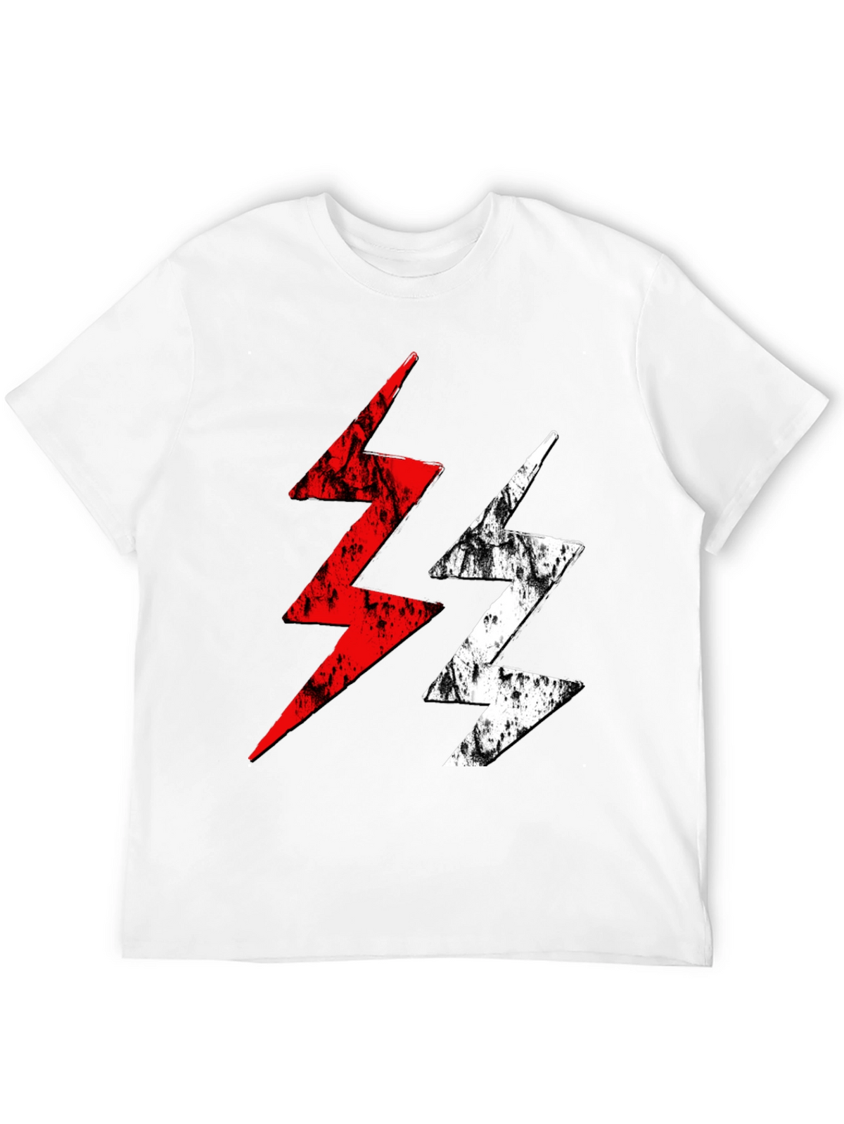 Lightning Bolt Graphic Tee - Red and White
