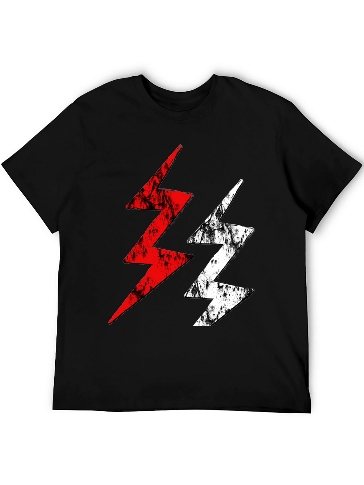 Lightning Bolt Graphic Tee - Red and White