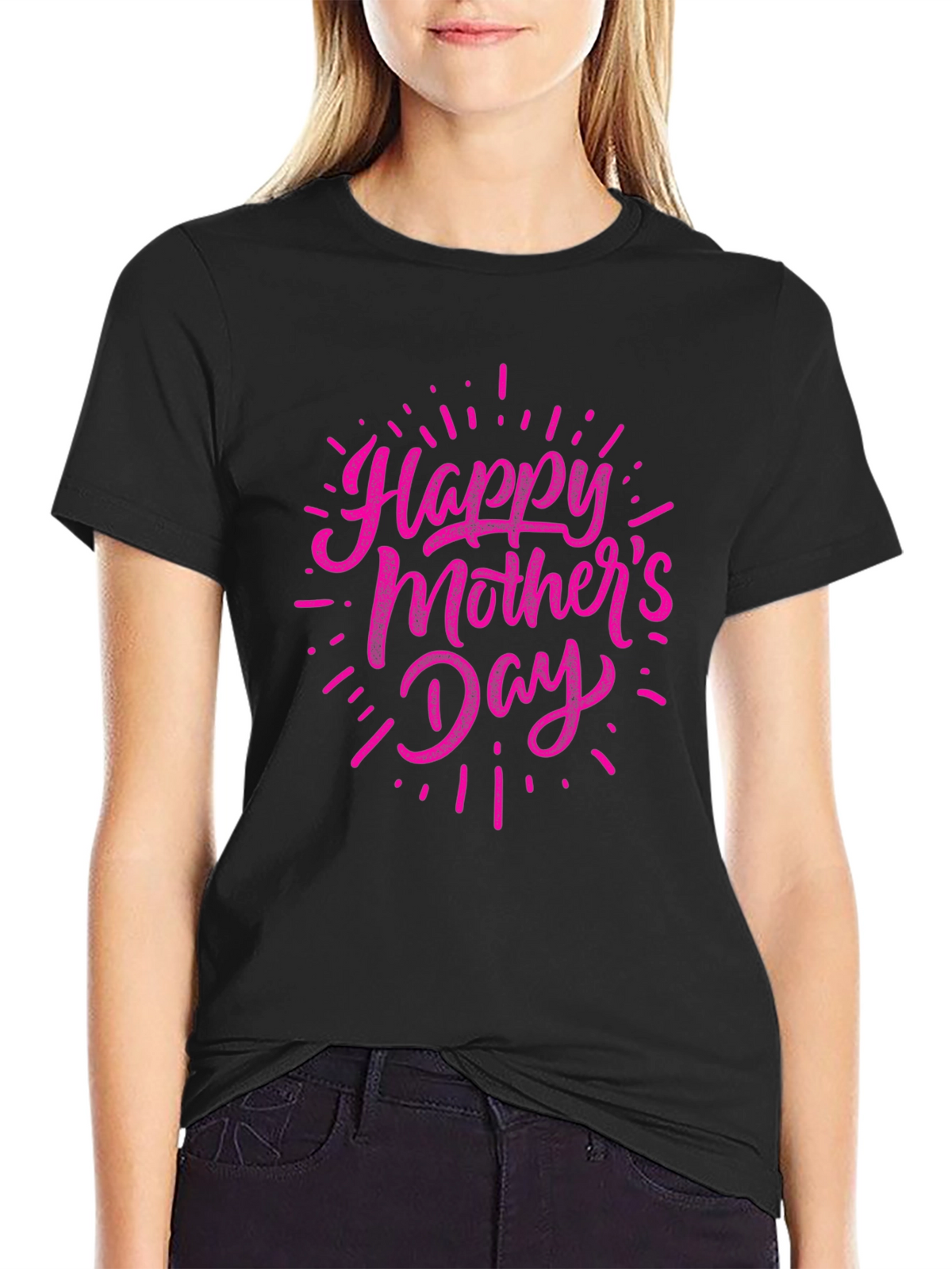 Happy Mothers Day Black T-Shirt