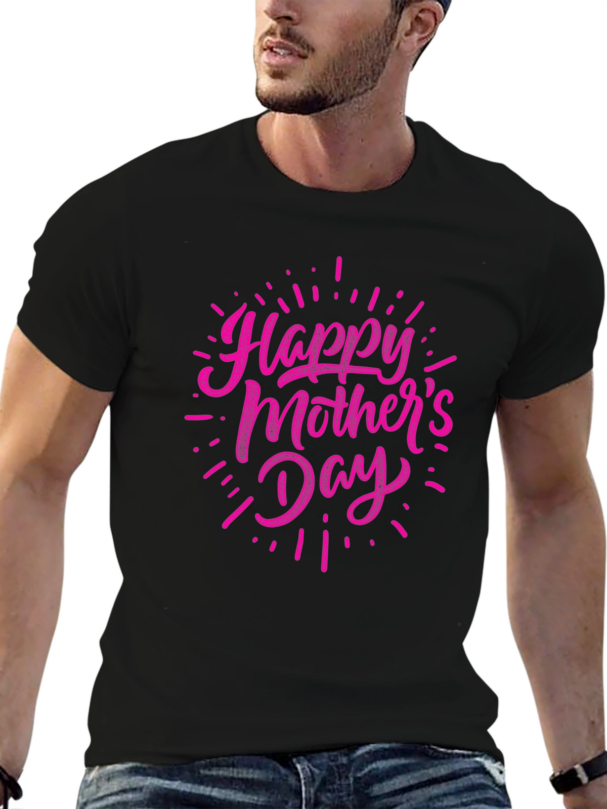 Happy Mothers Day Black T-Shirt