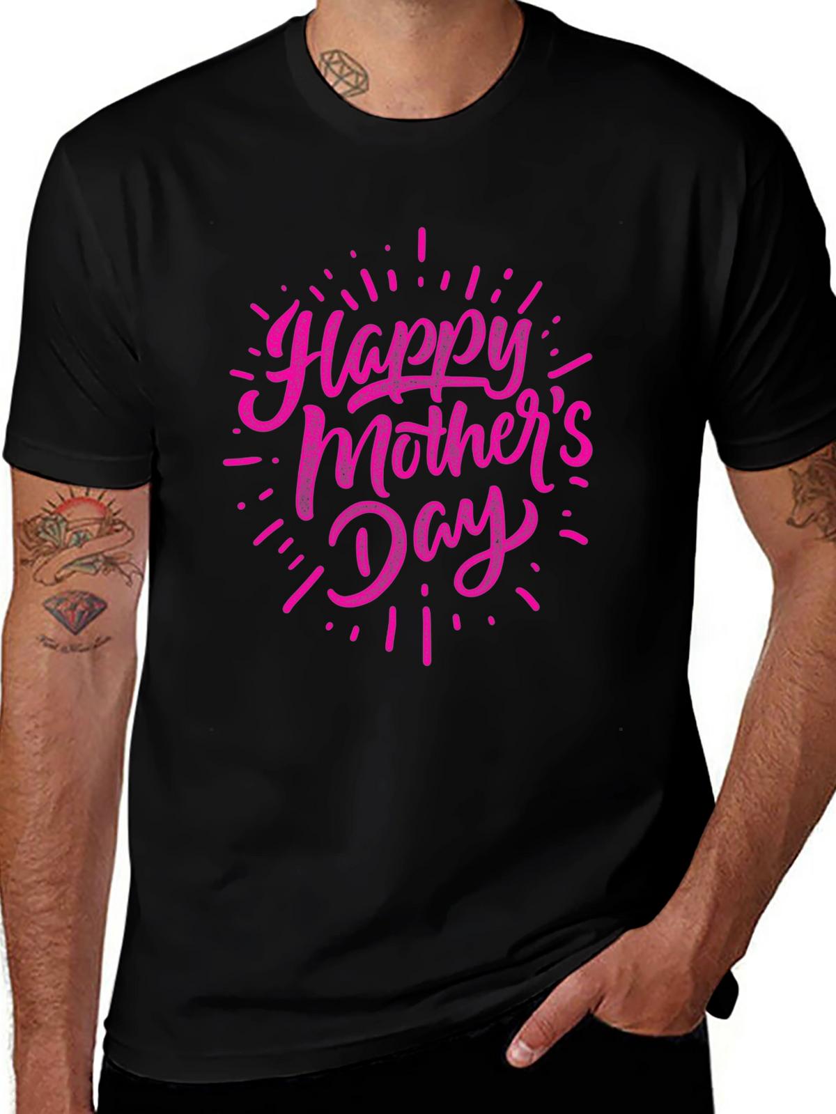 Happy Mothers Day Black T-Shirt