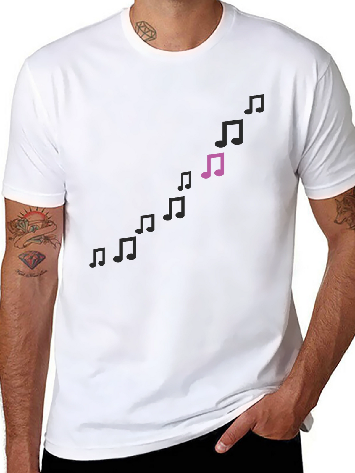 Musical Notes Black T-Shirt