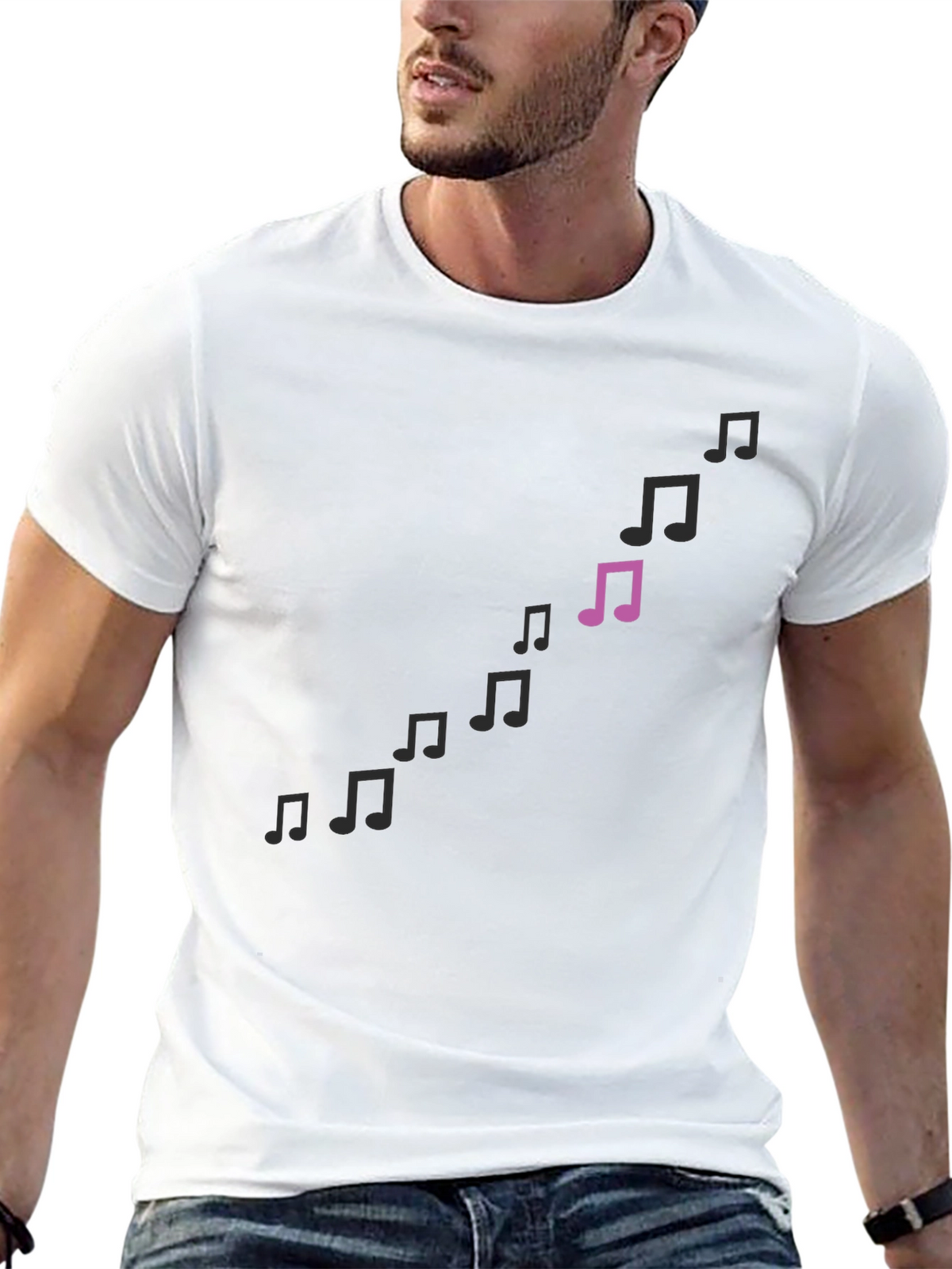 Musical Notes Black T-Shirt