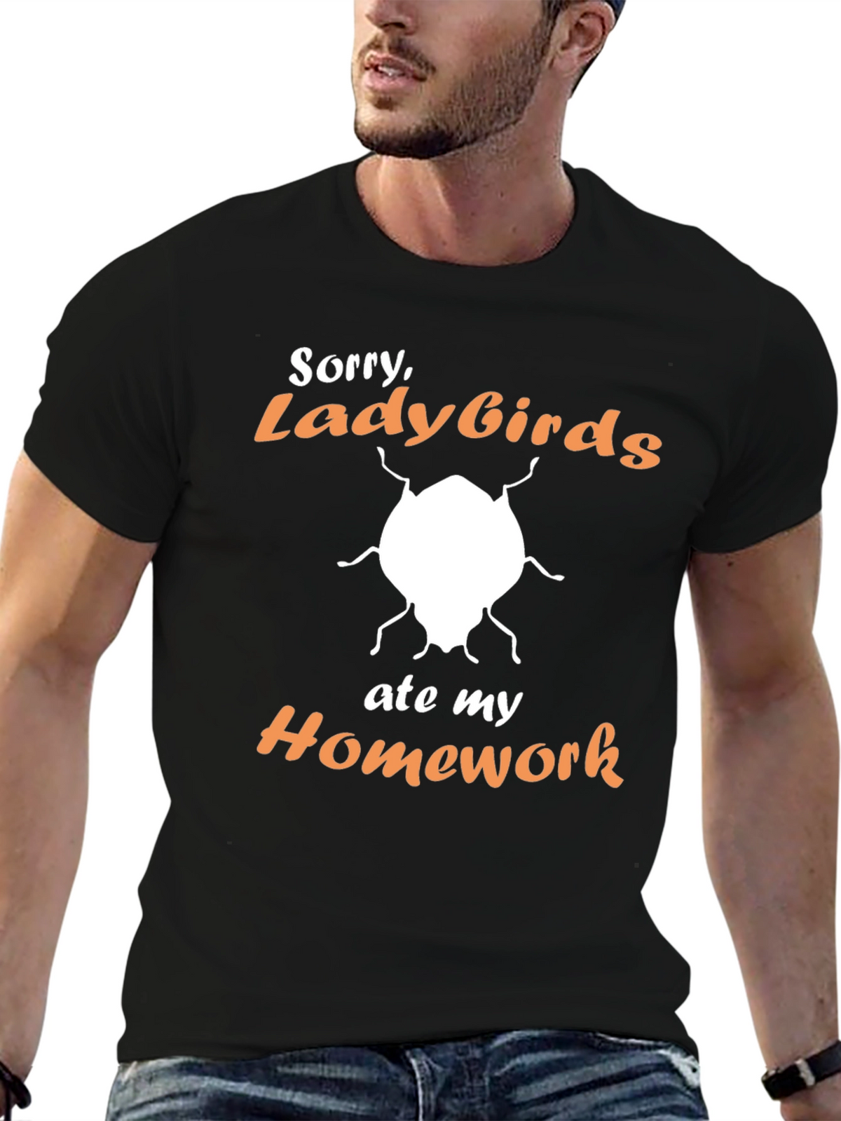Funny Ladybirds Ate My Homework Graphic T-Shirt
