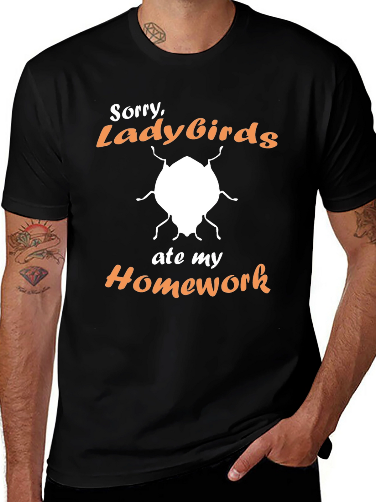 Funny Ladybirds Ate My Homework Graphic T-Shirt