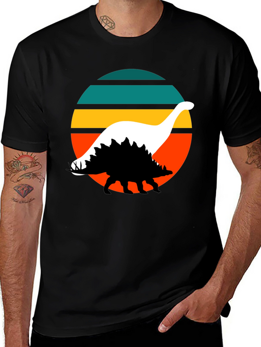 Retro Dinosaur T-Shirt: Vintage Sunset Tee