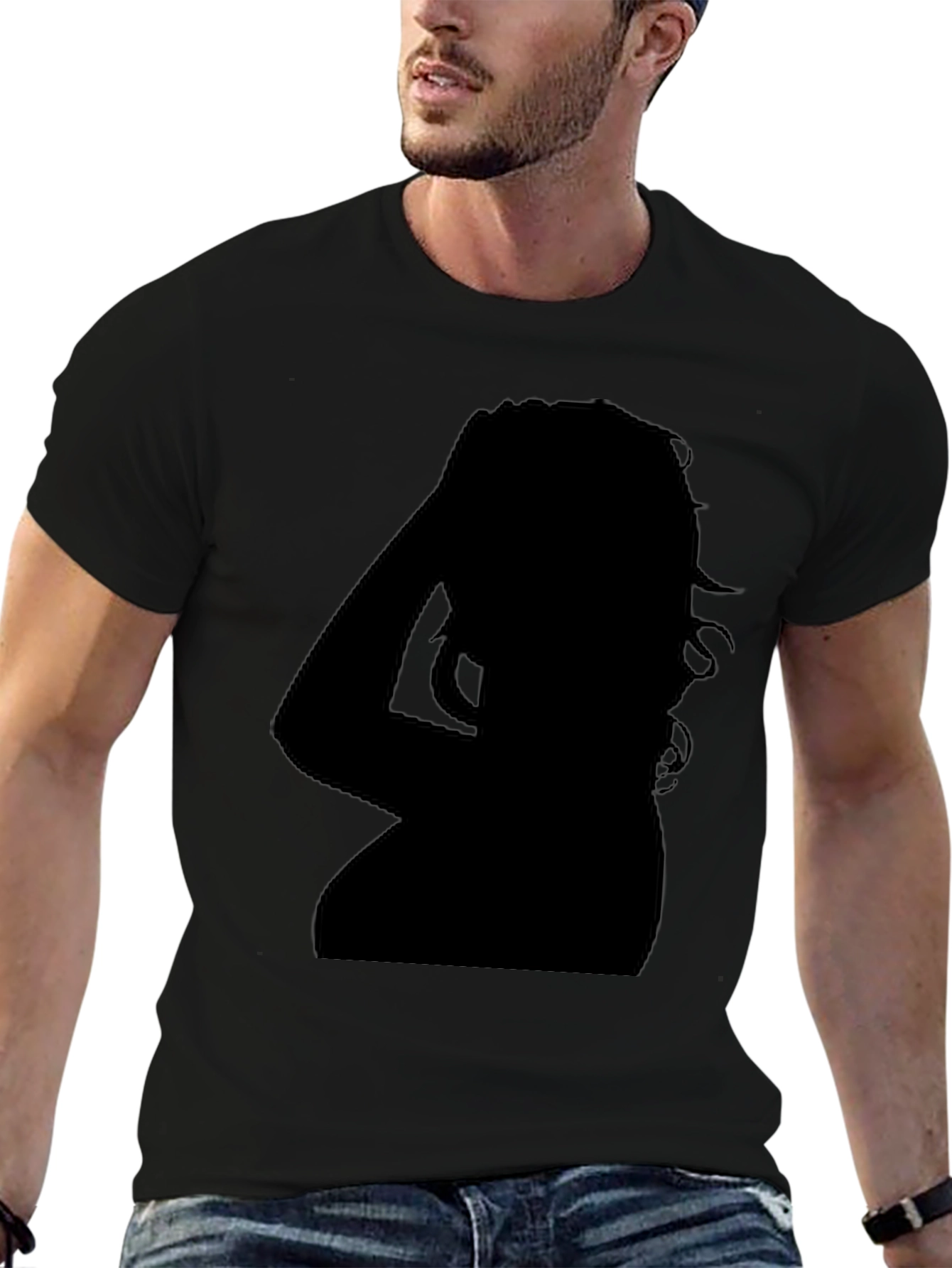 Silhouette Graphic Tee - Classic Black Cotton