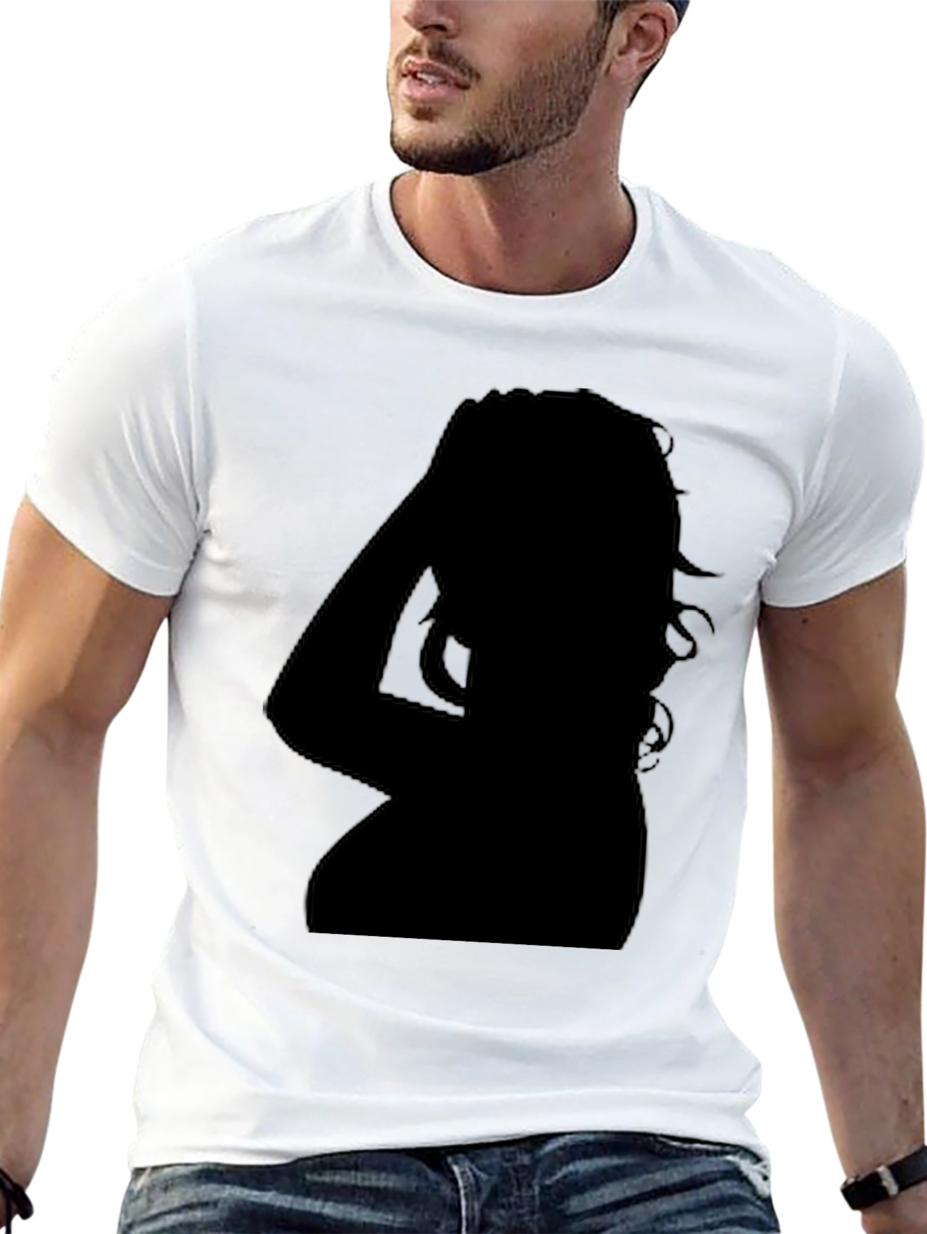 Silhouette Graphic Tee - Classic Black Cotton