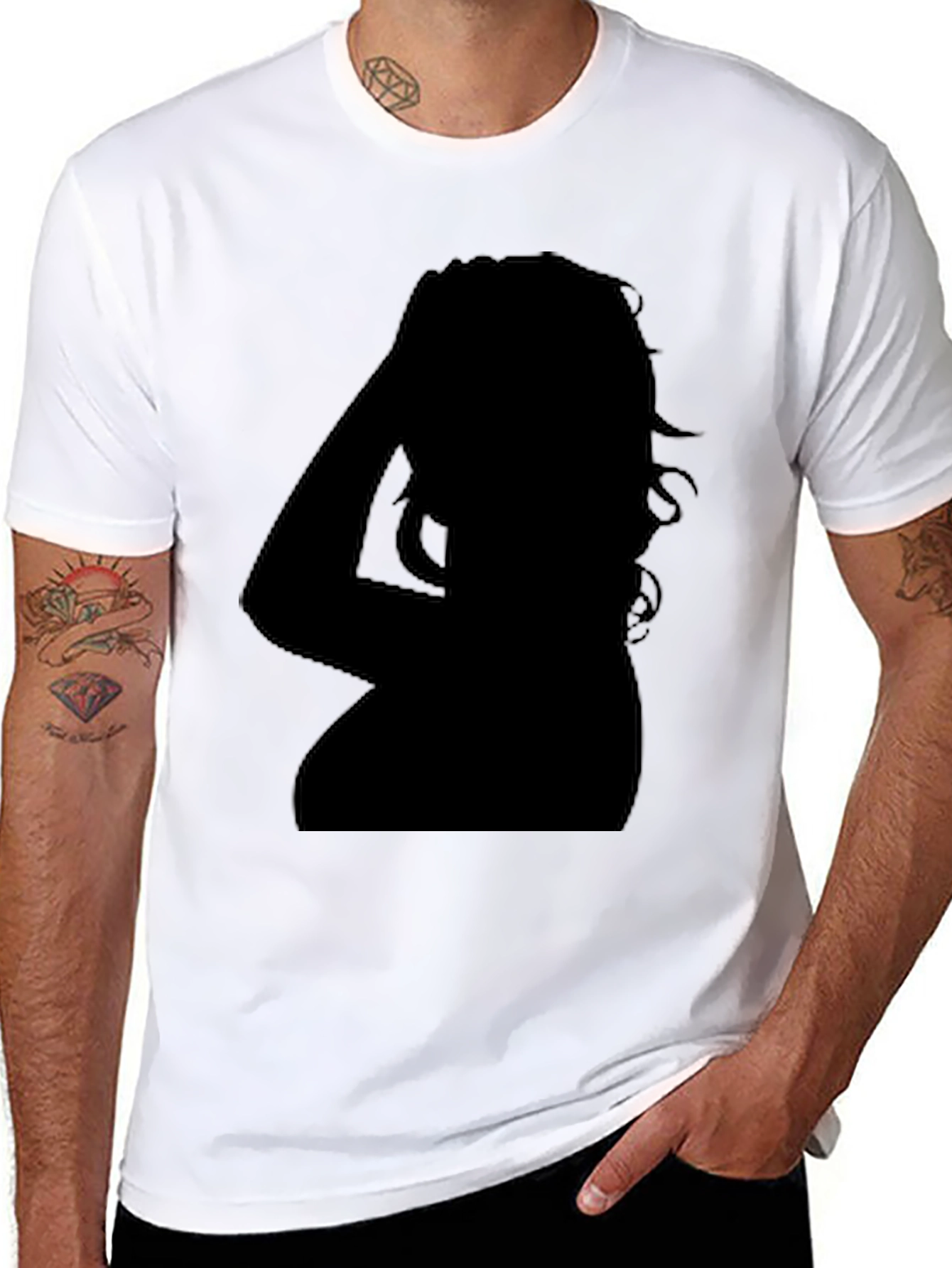 Silhouette Graphic Tee - Classic Black Cotton