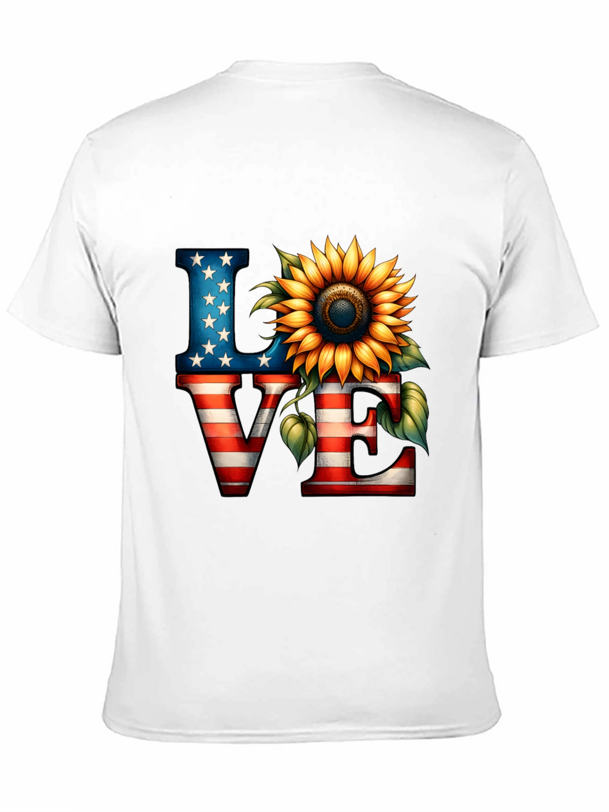 Patriotic Love Sunflower Graphic Tee