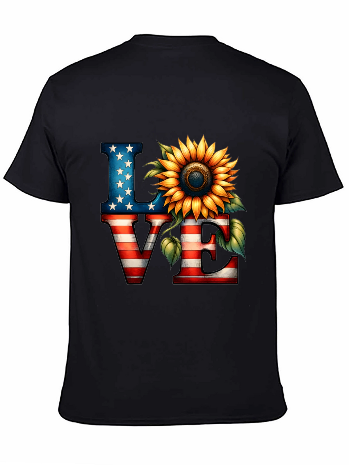 Patriotic Love Sunflower Graphic Tee