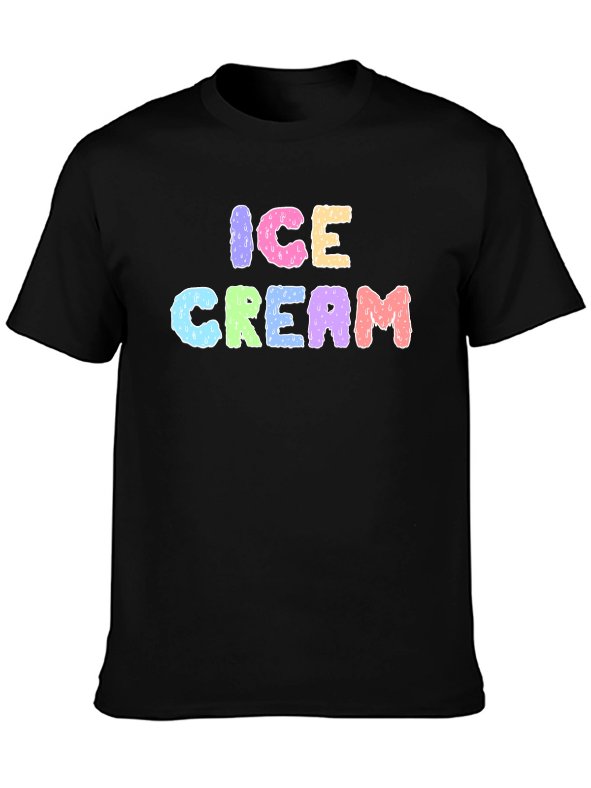 Ice Cream Graphic Black T-Shirt