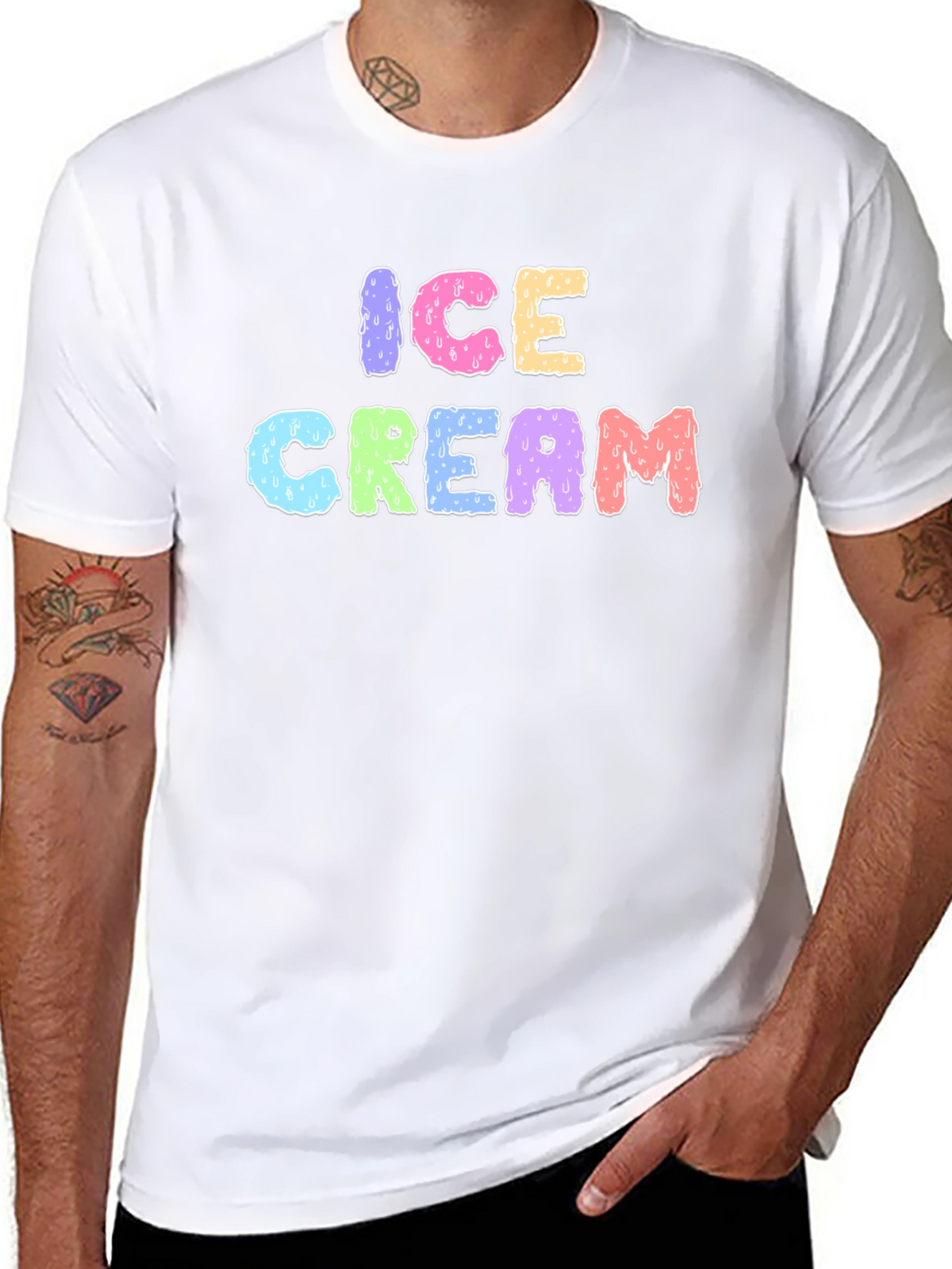 Ice Cream Graphic Black T-Shirt