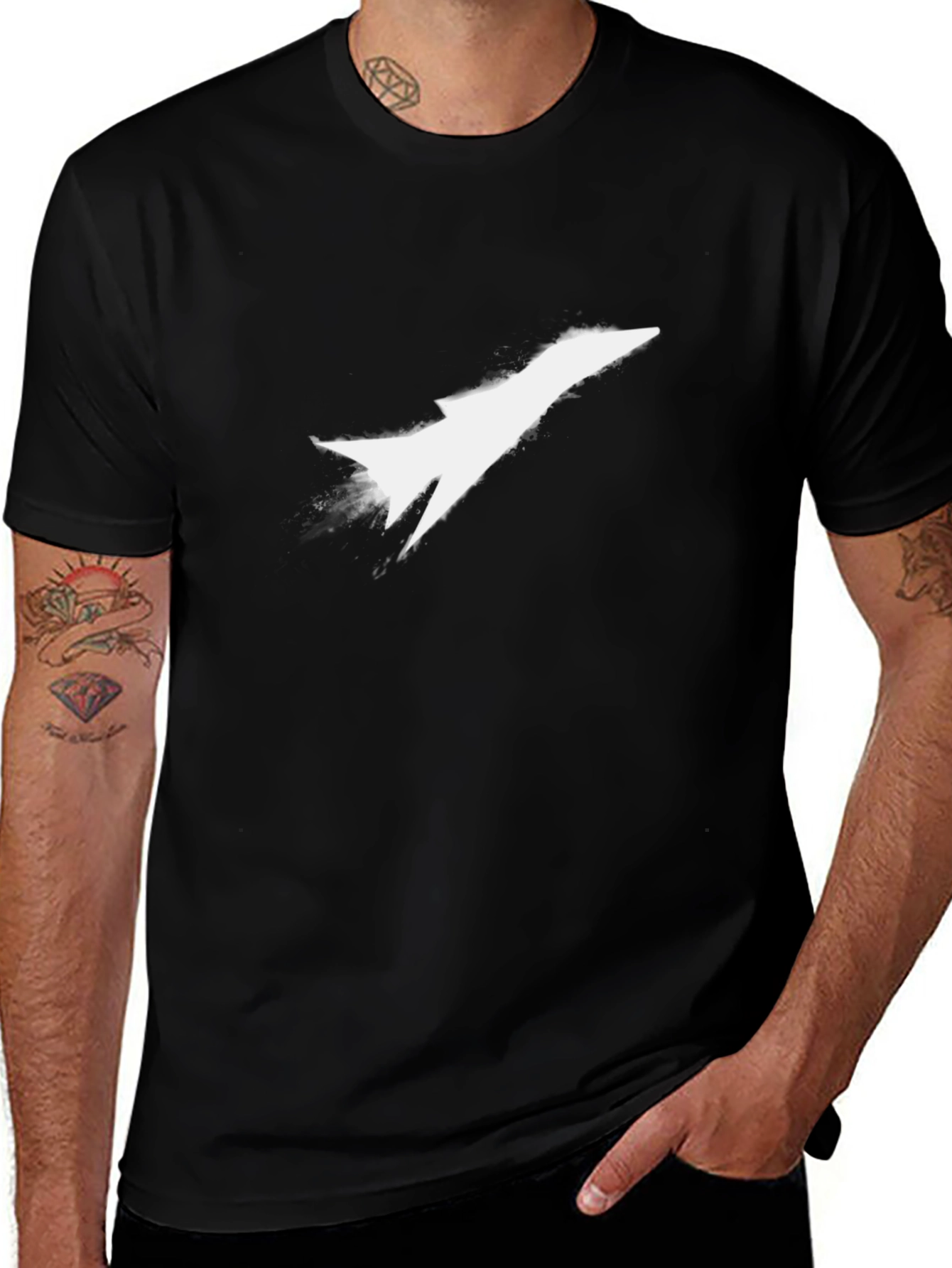 Jet Stream Tee - Modern Black Graphic T-Shirt