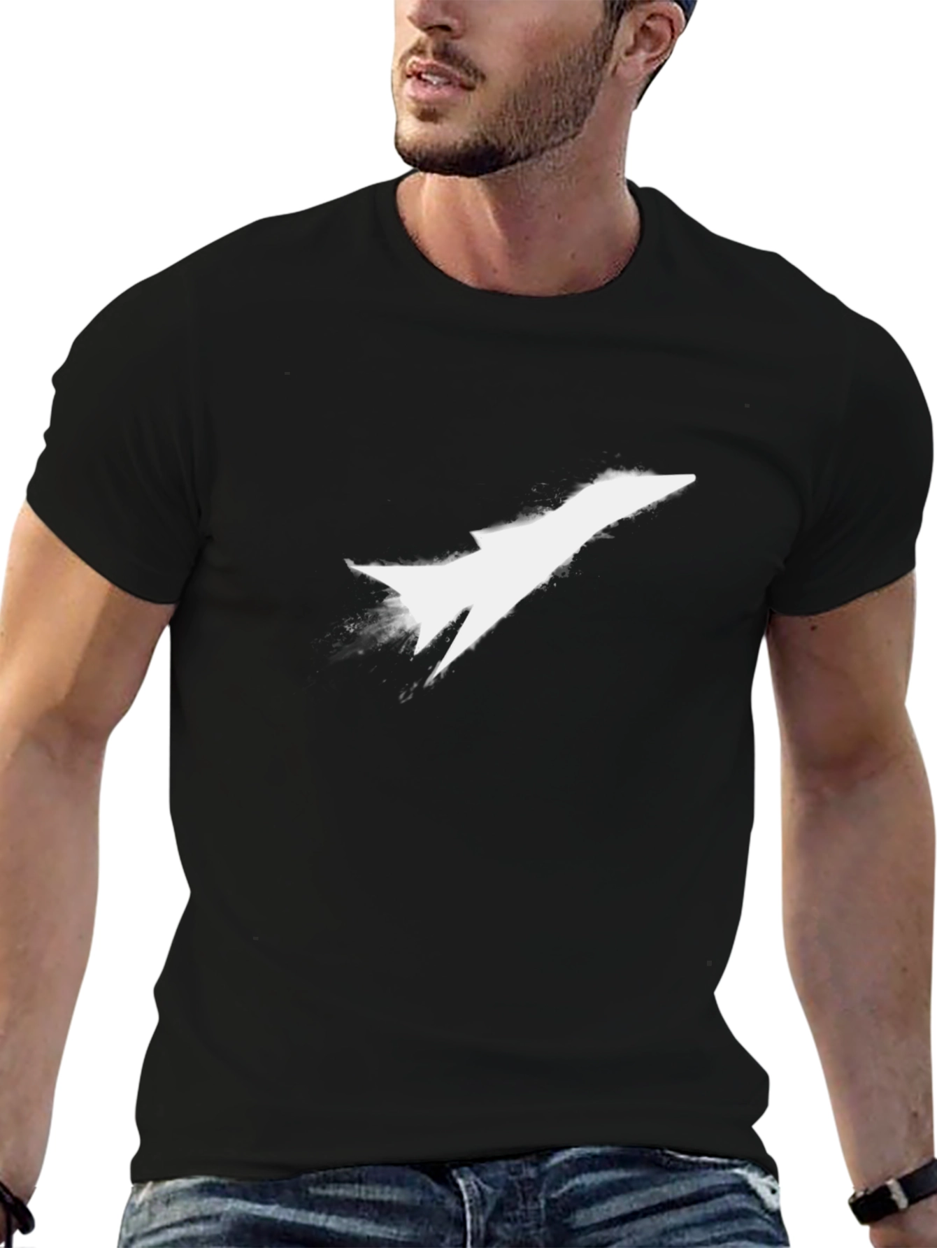 Jet Stream Tee - Modern Black Graphic T-Shirt