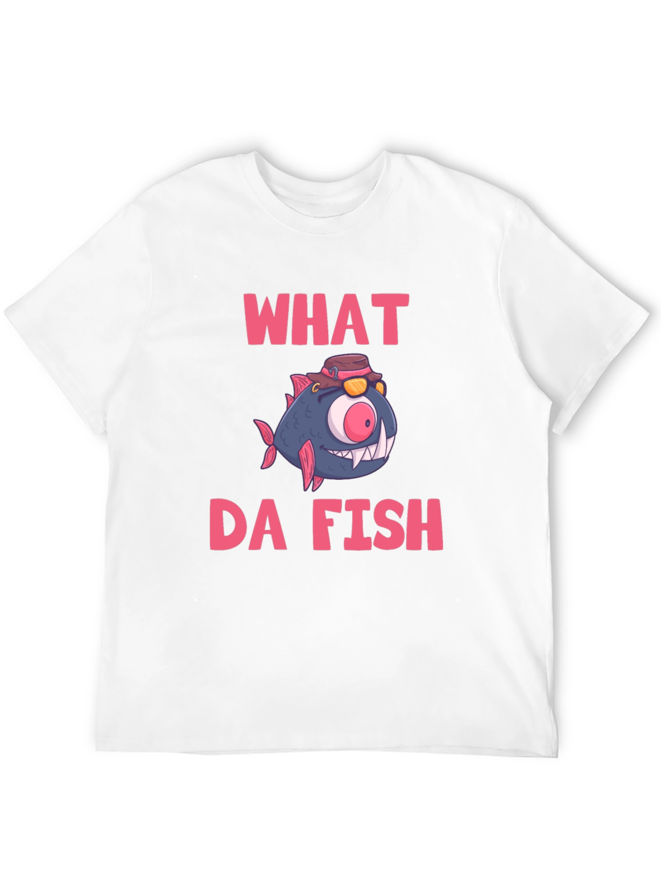 What Da Fish T-Shirt - Funny Cartoon Graphic Tee