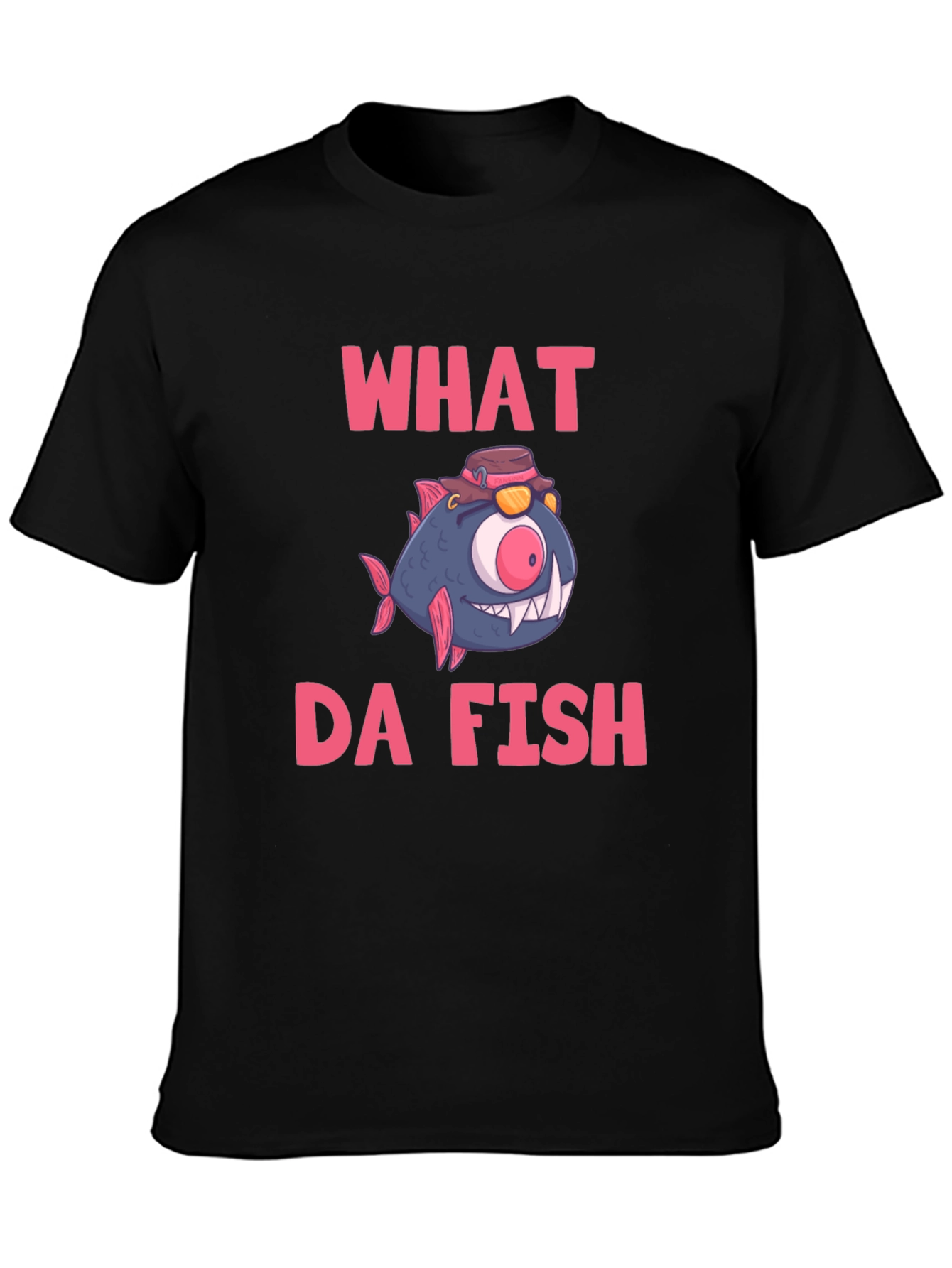 What Da Fish T-Shirt - Funny Cartoon Graphic Tee