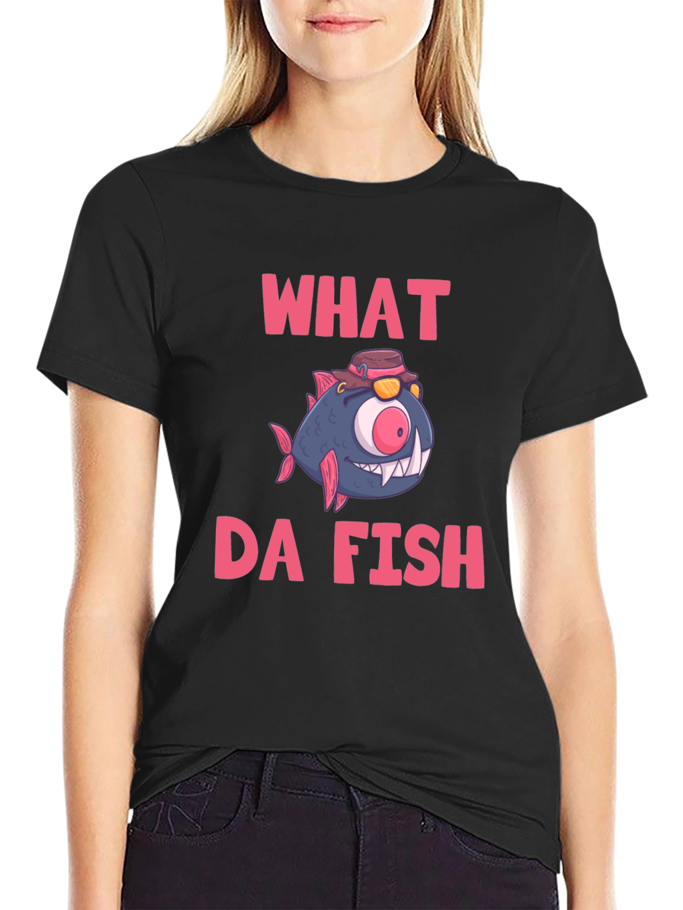 What Da Fish T-Shirt - Funny Cartoon Graphic Tee
