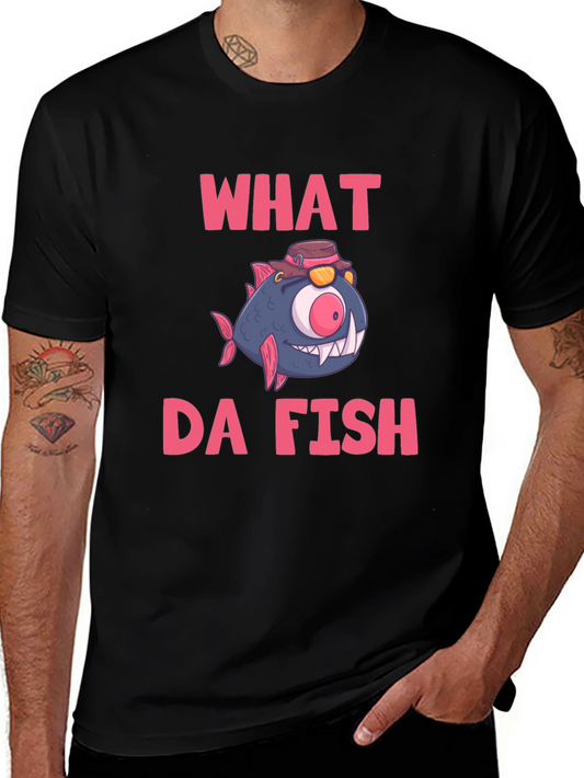 What Da Fish T-Shirt - Funny Cartoon Graphic Tee
