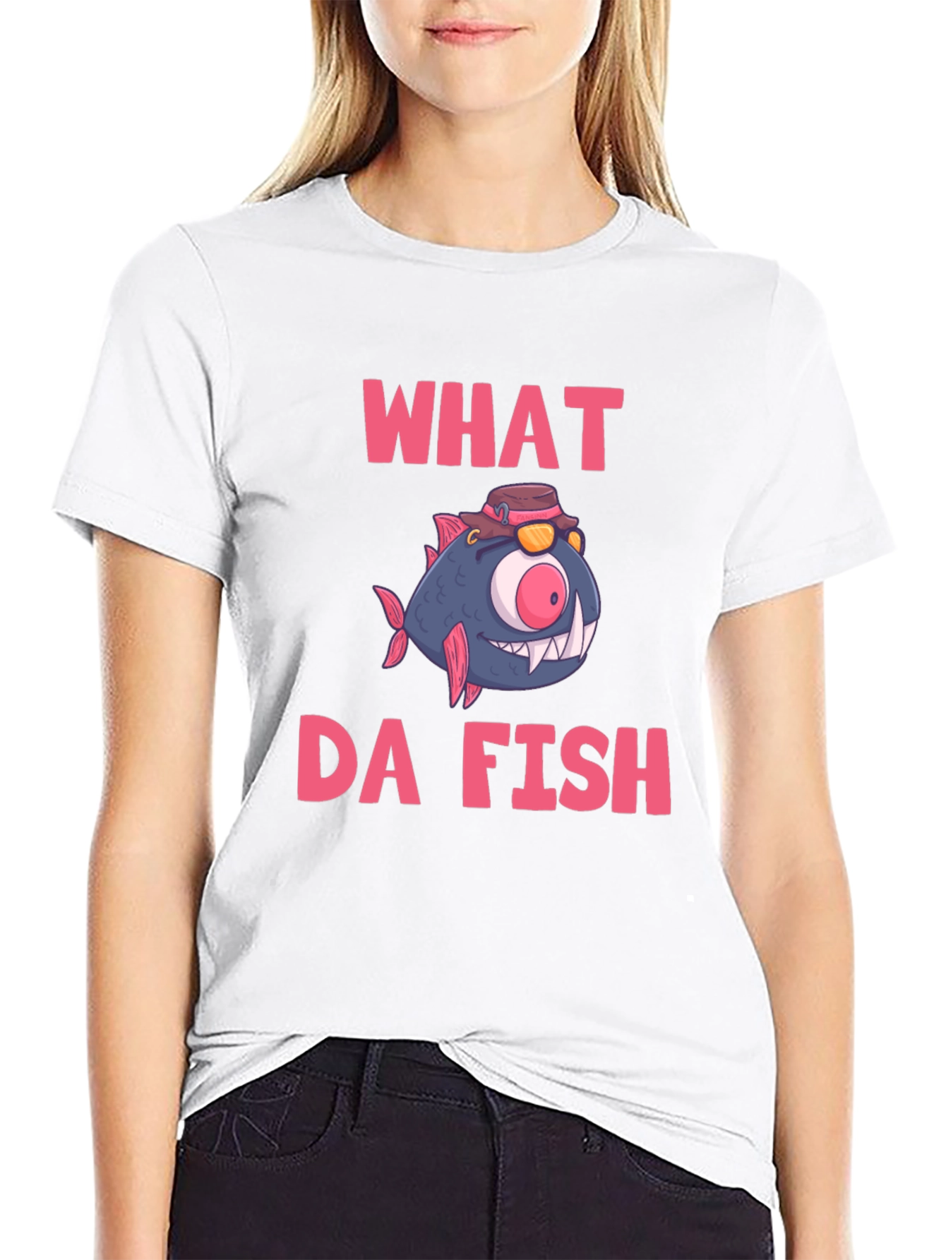 What Da Fish T-Shirt - Funny Cartoon Graphic Tee
