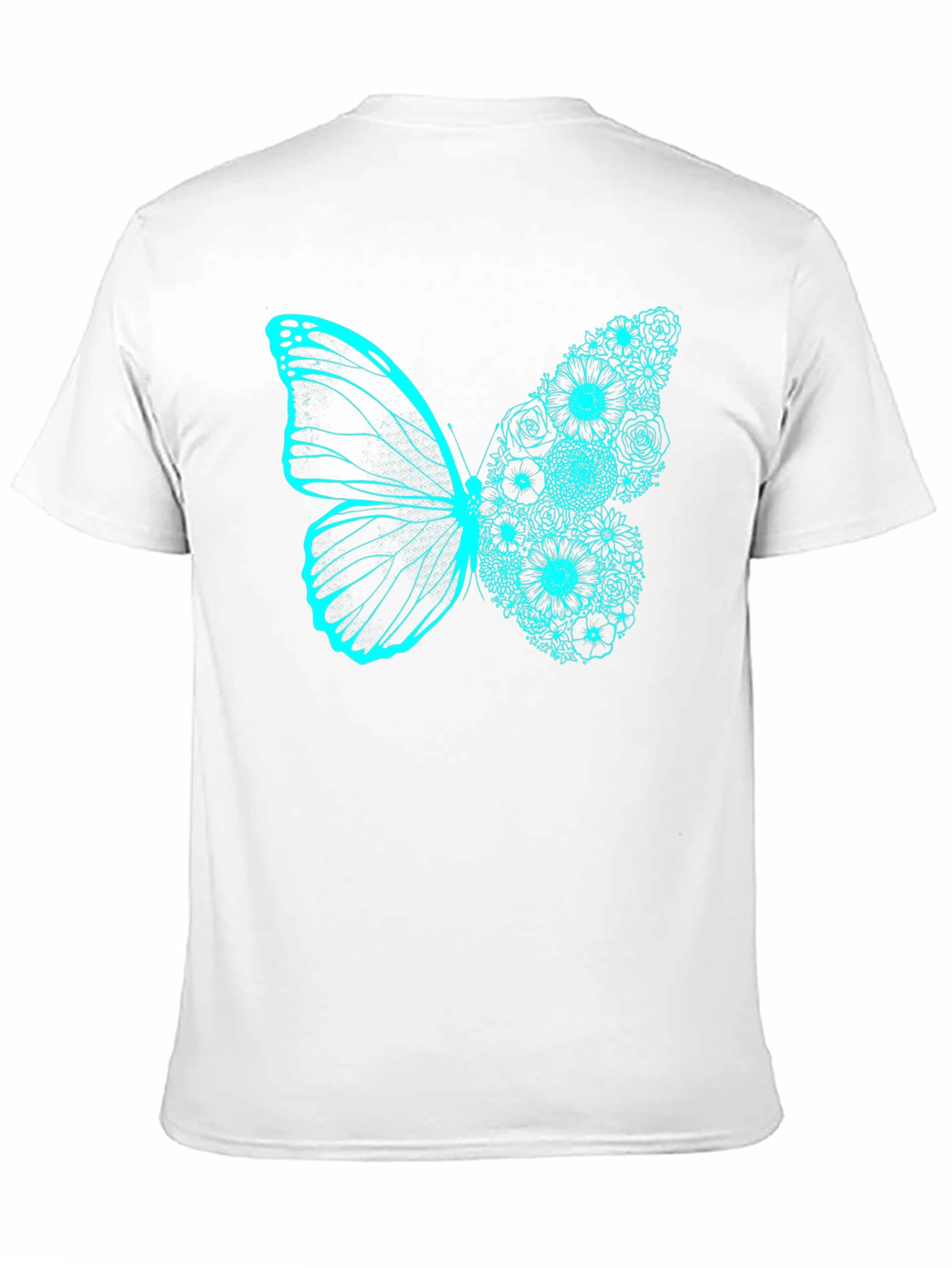 Floral Butterfly Graphic Tee - Black