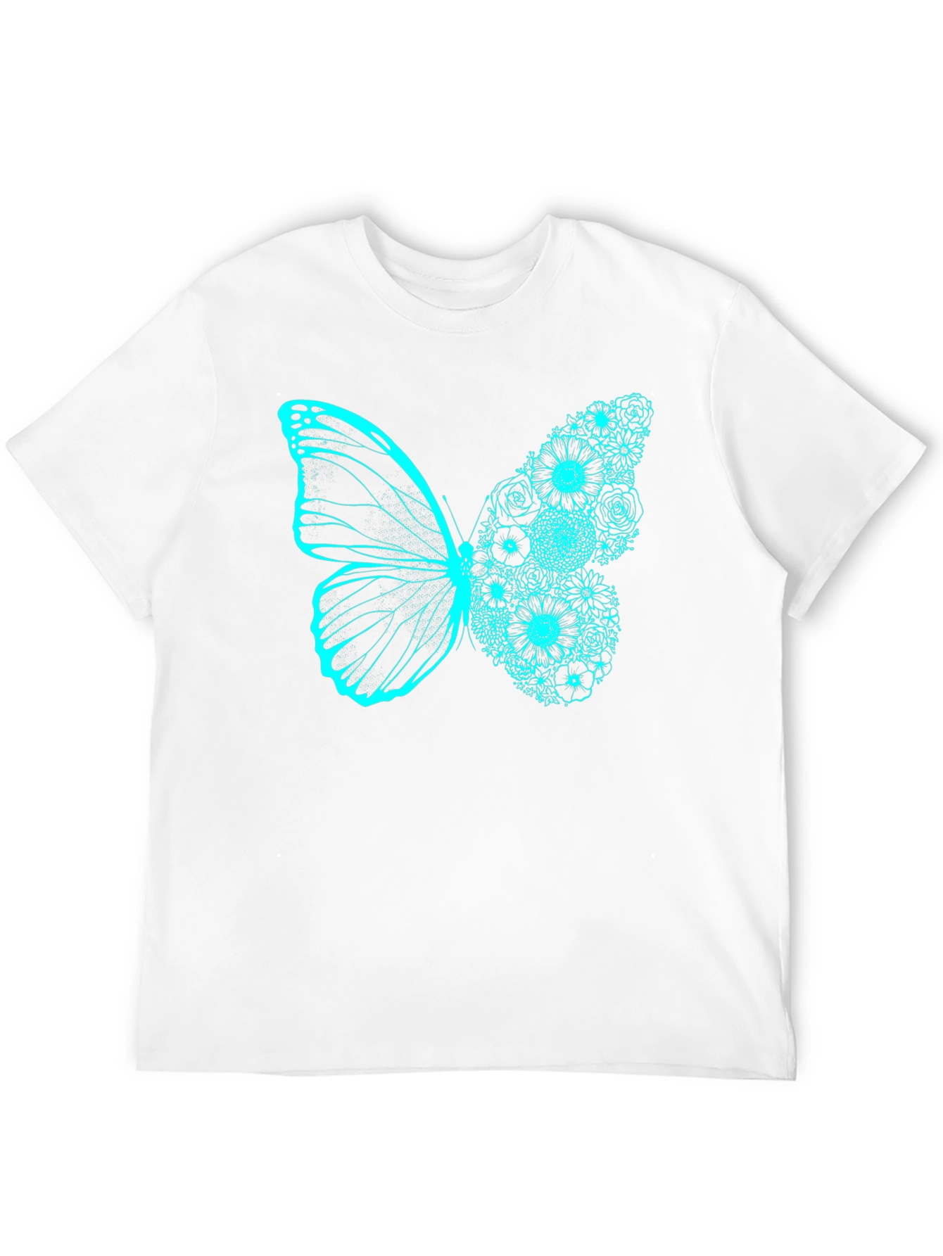 Floral Butterfly Graphic Tee - Black