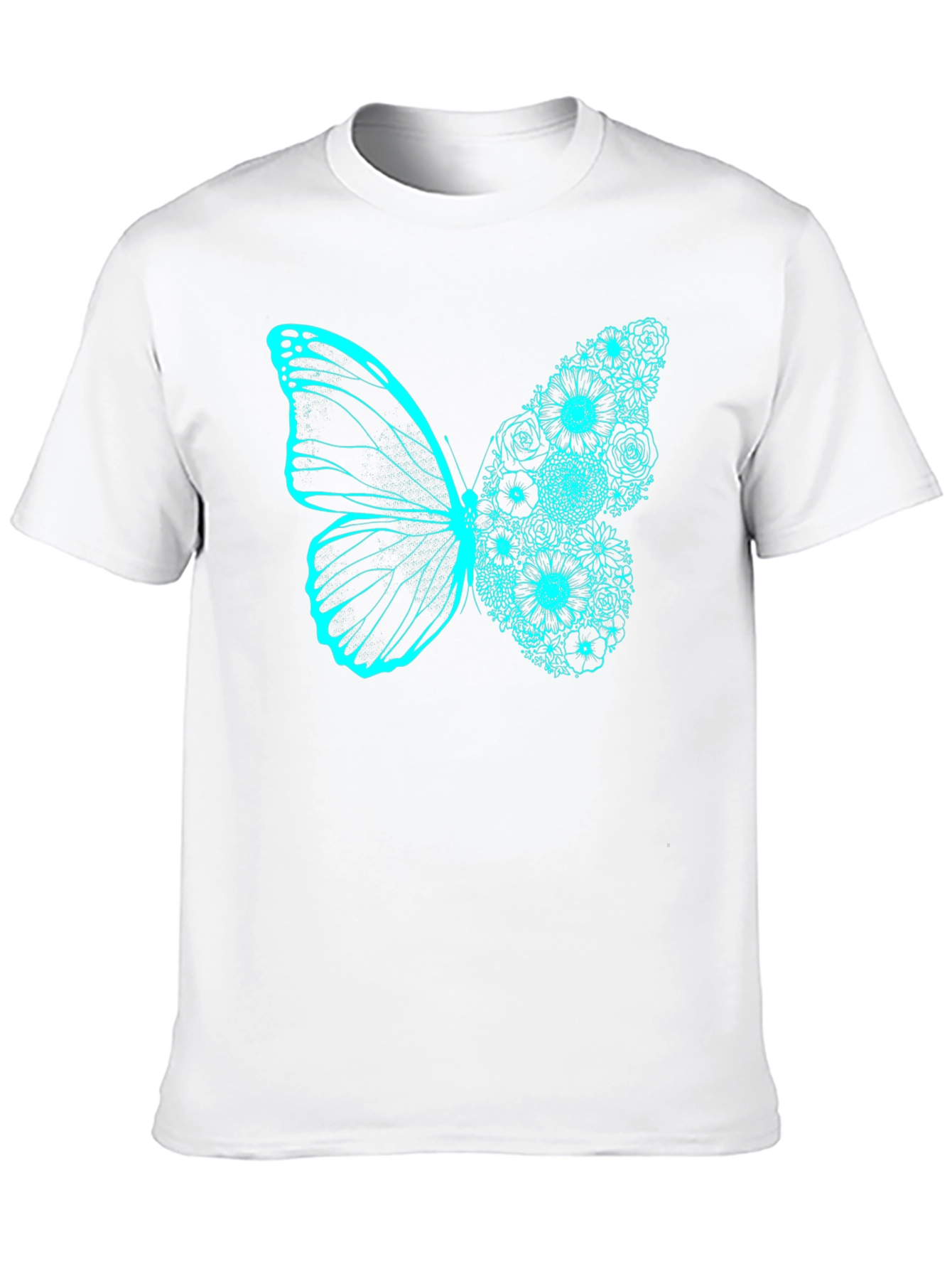 Floral Butterfly Graphic Tee - Black