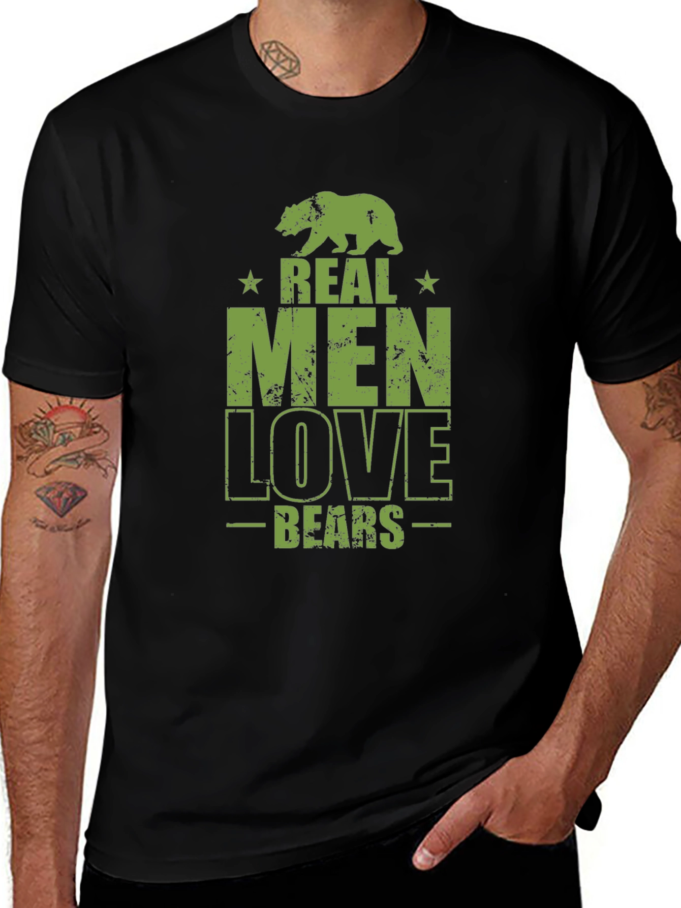 Real Men Love Bears Graphic T-Shirt