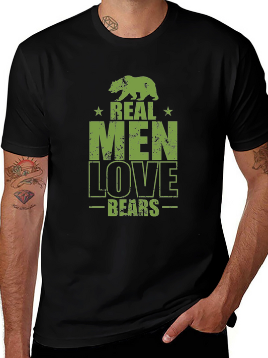 Real Men Love Bears Graphic T-Shirt