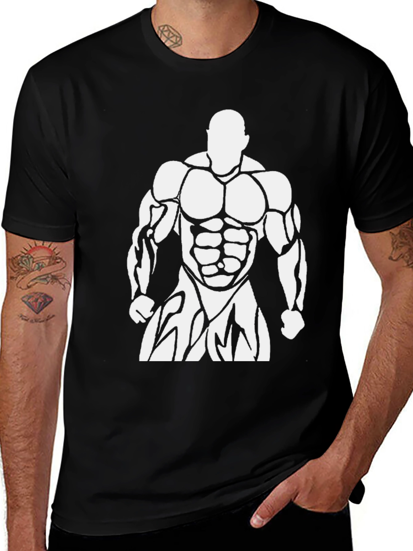 Bodybuilder Graphic Tee - Black Gym Shirt