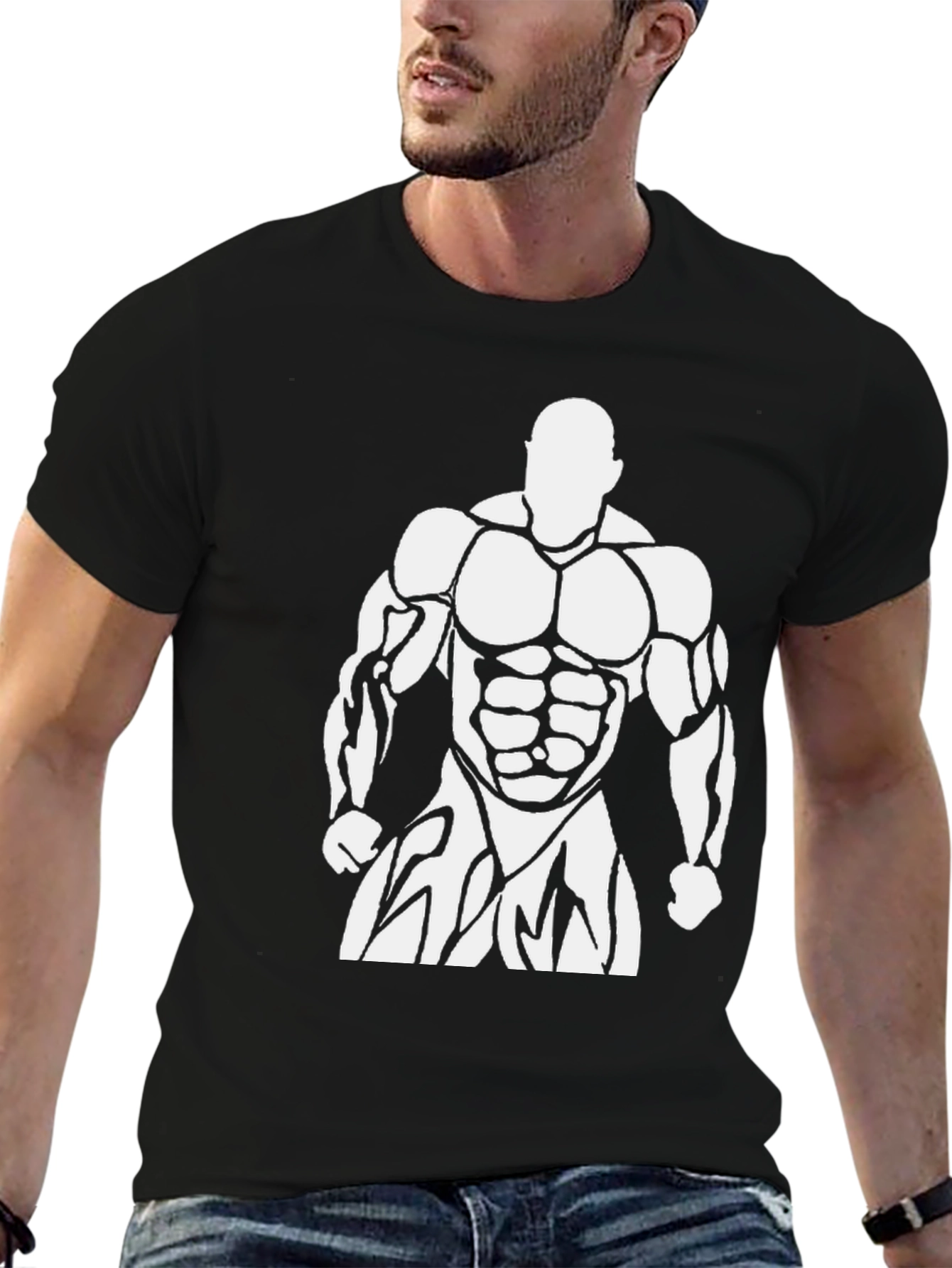 Bodybuilder Graphic Tee - Black Gym Shirt