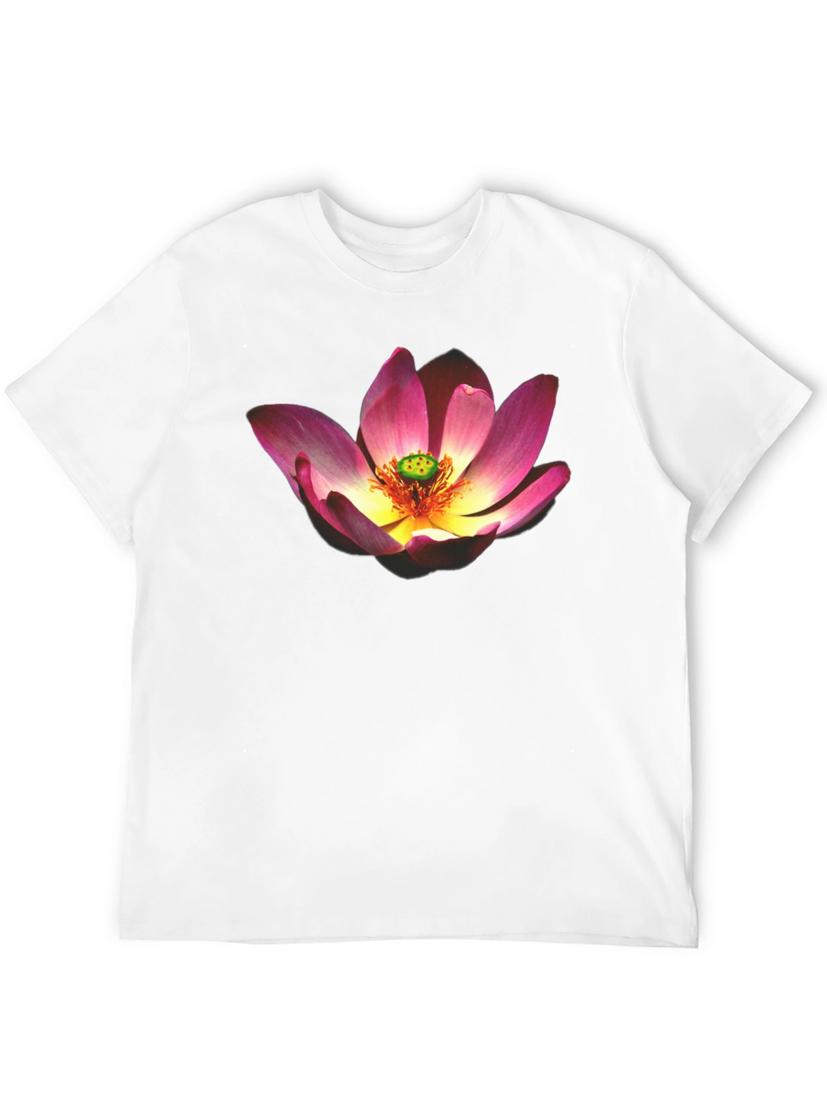Lotus Flower Graphic Black T-Shirt